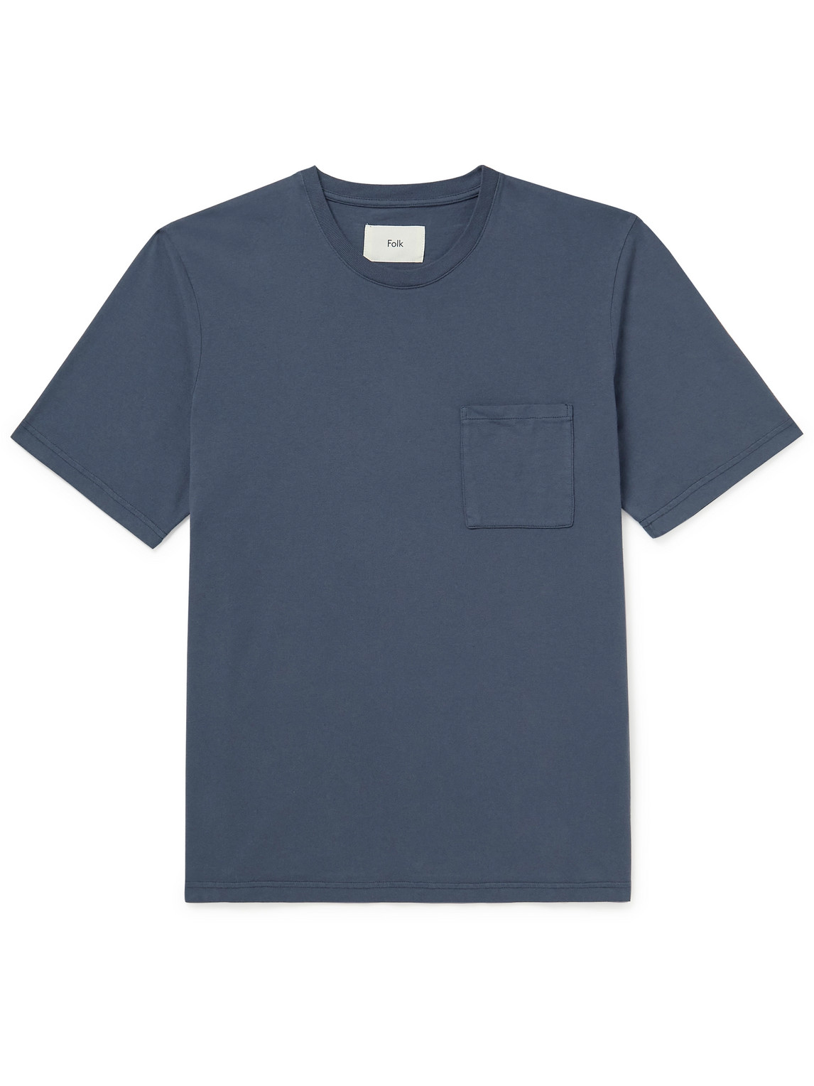 Folk Assembly Cotton-jersey T-shirt In Blue