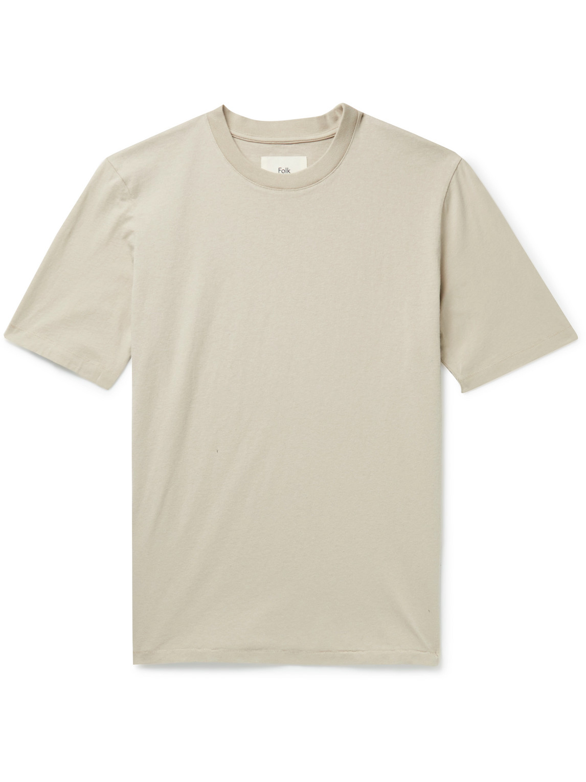 Folk Cotton-jersey T-shirt In Neutrals
