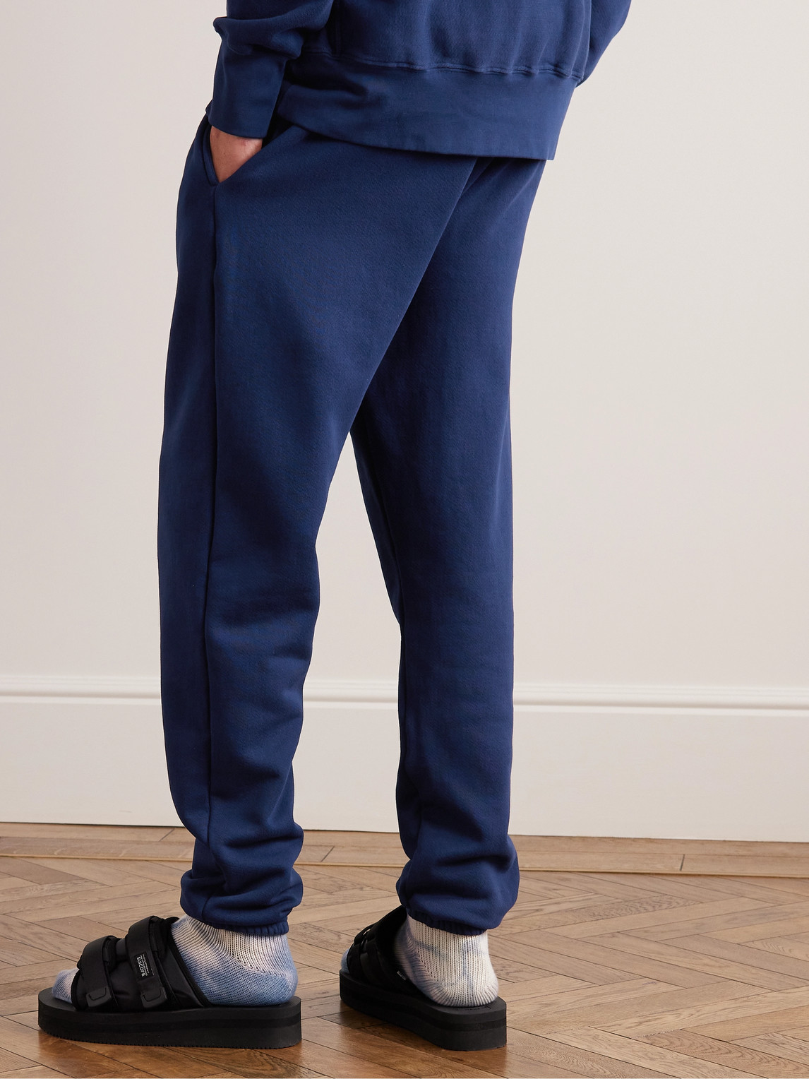 LES TIEN TAPERED GARMENT-DYED COTTON-JERSEY SWEATPANTS 