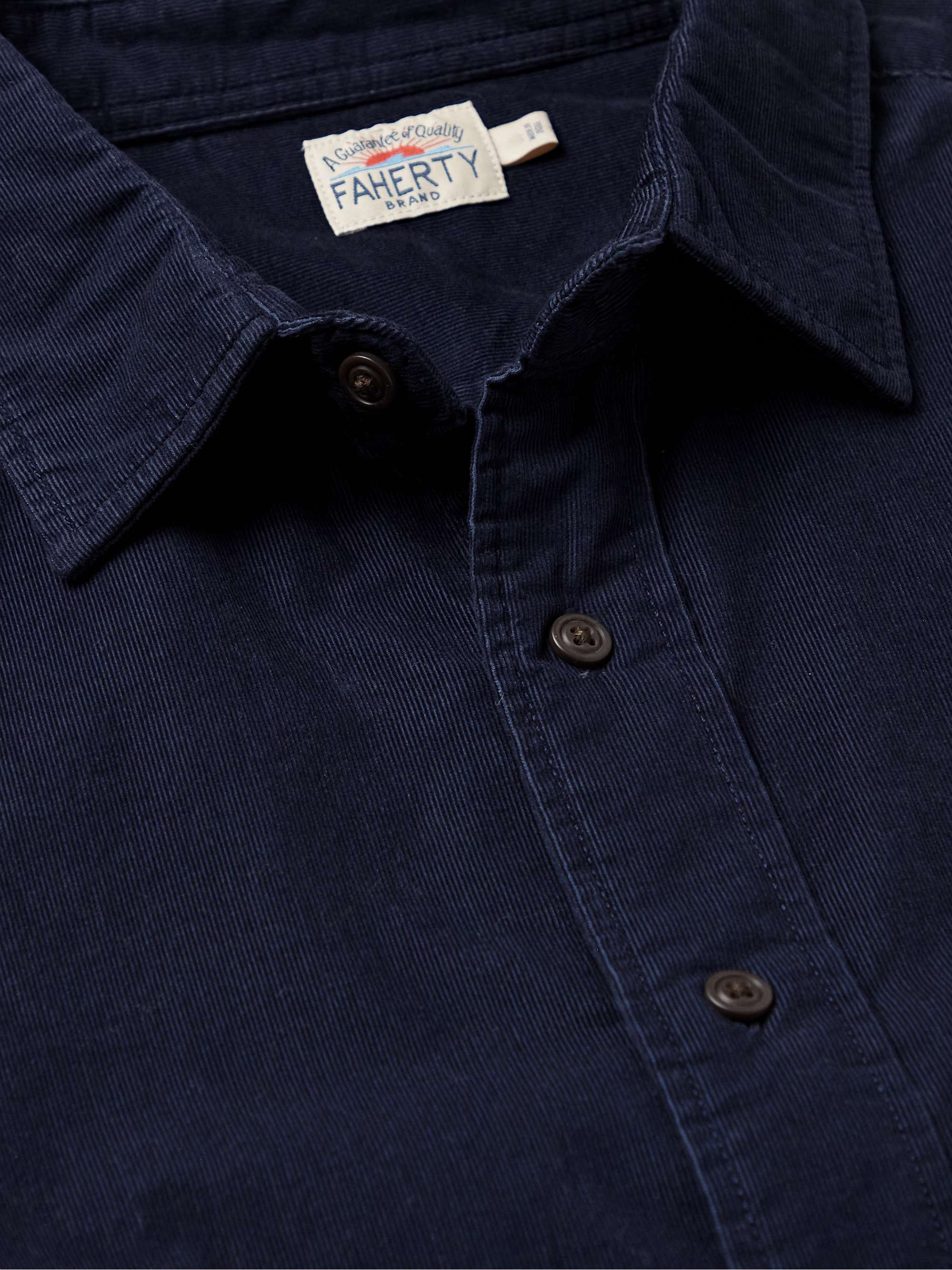 Navy Cotton-Corduroy Shirt | FAHERTY | MR PORTER
