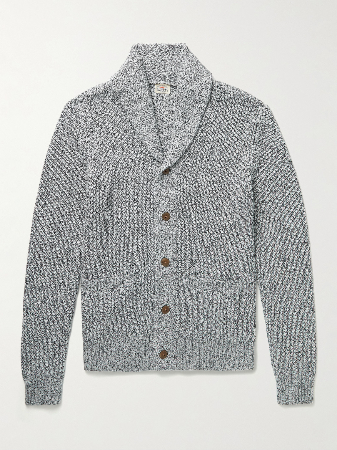 FAHERTY SHAWL-COLLAR COTTON AND CASHMERE-BLEND CARDIGAN