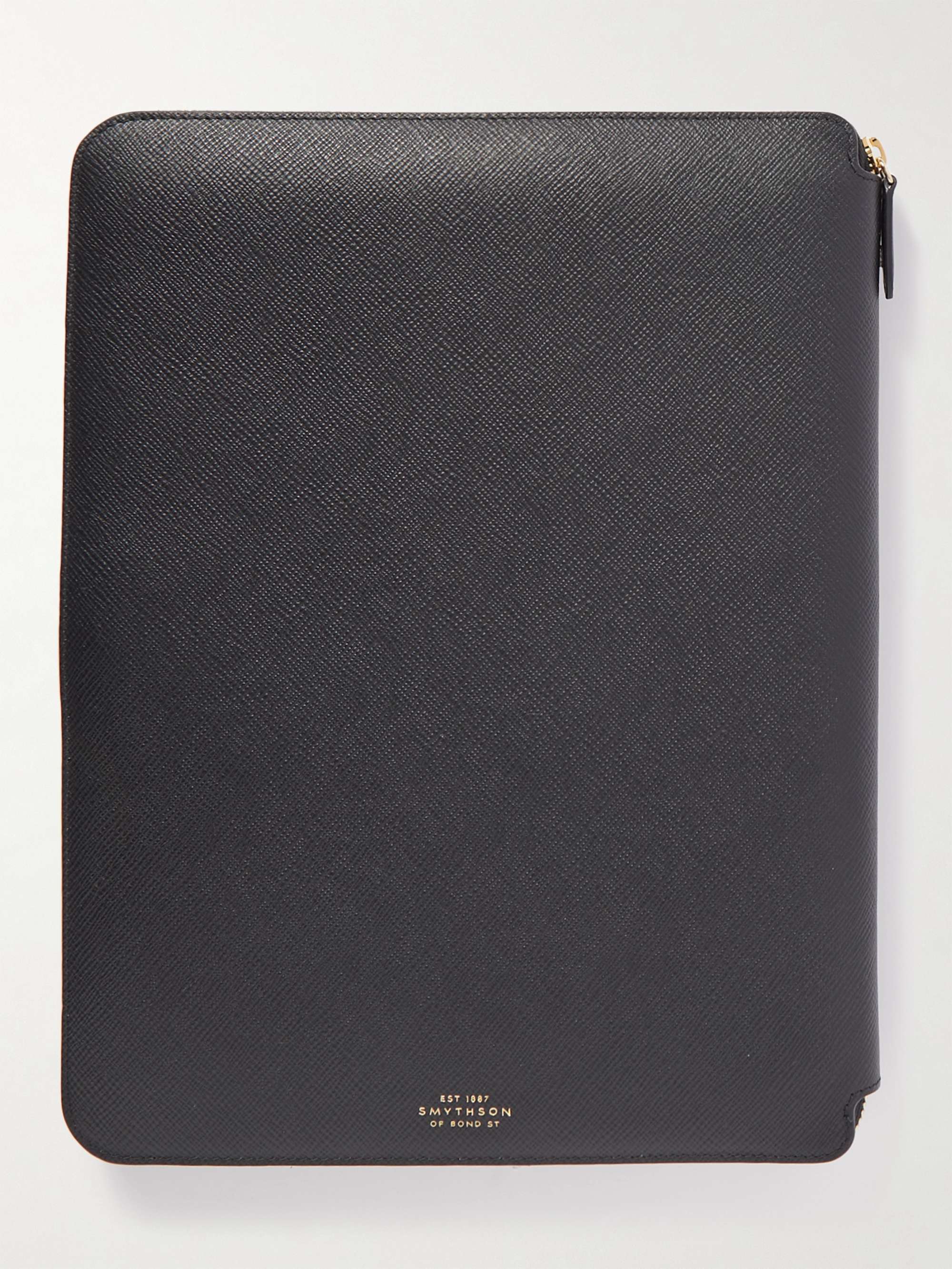 SMYTHSON Panama Cross-Grain Leather Zipped Folder