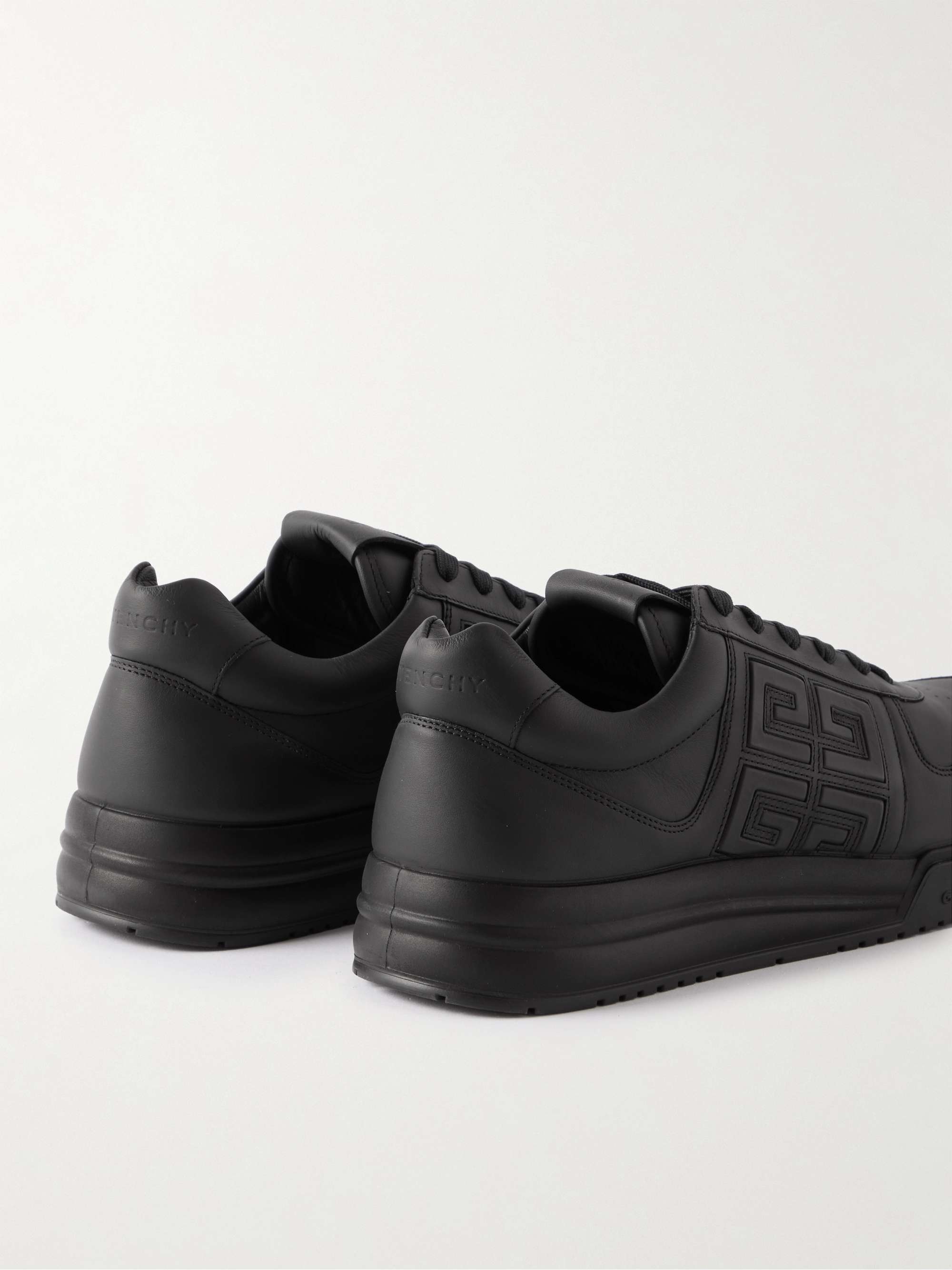 Black G4 Logo-Embossed Leather Sneakers | GIVENCHY | MR PORTER