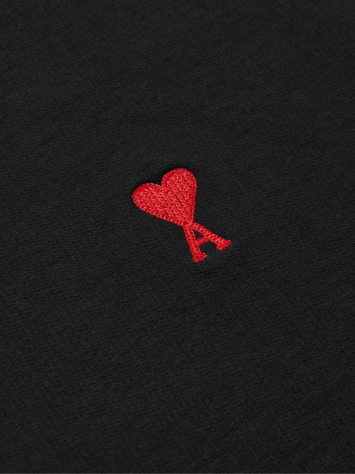 Ami Alexandre Mattiussi Black Logo-embroidered Cotton Sweatshirt In Black,red