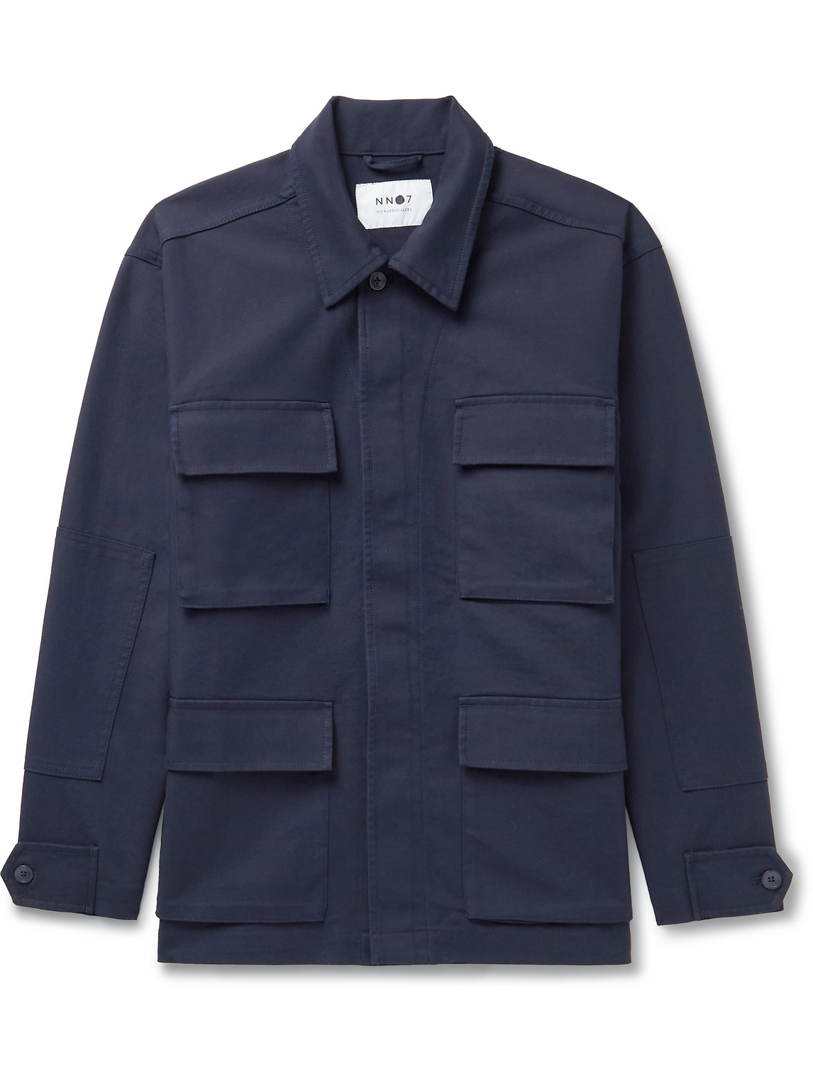 Nn07 Jarl Cotton-blend Shirt Jacket In Blue
