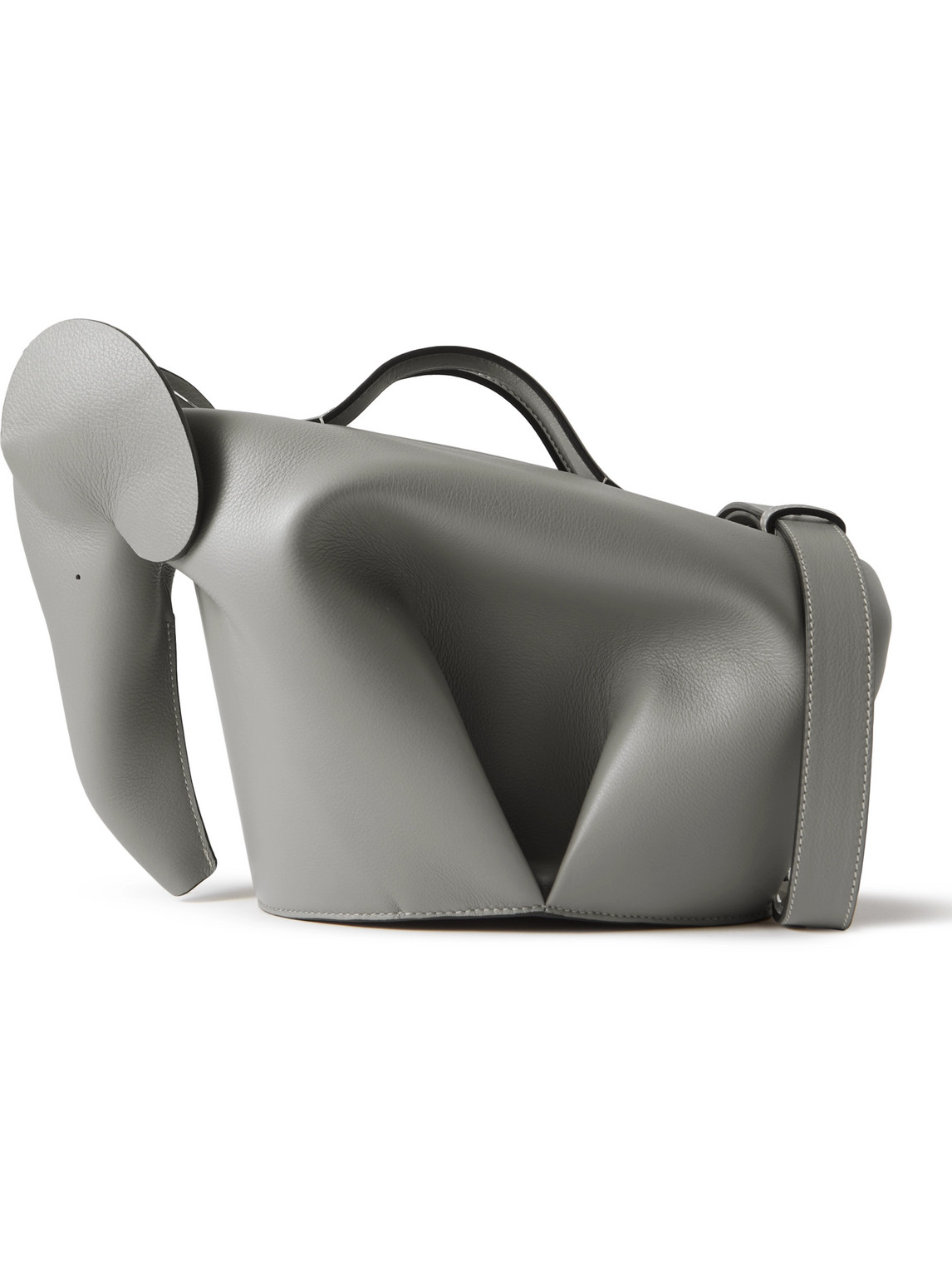Loewe Elephant Leather Messenger Bag In Grey
