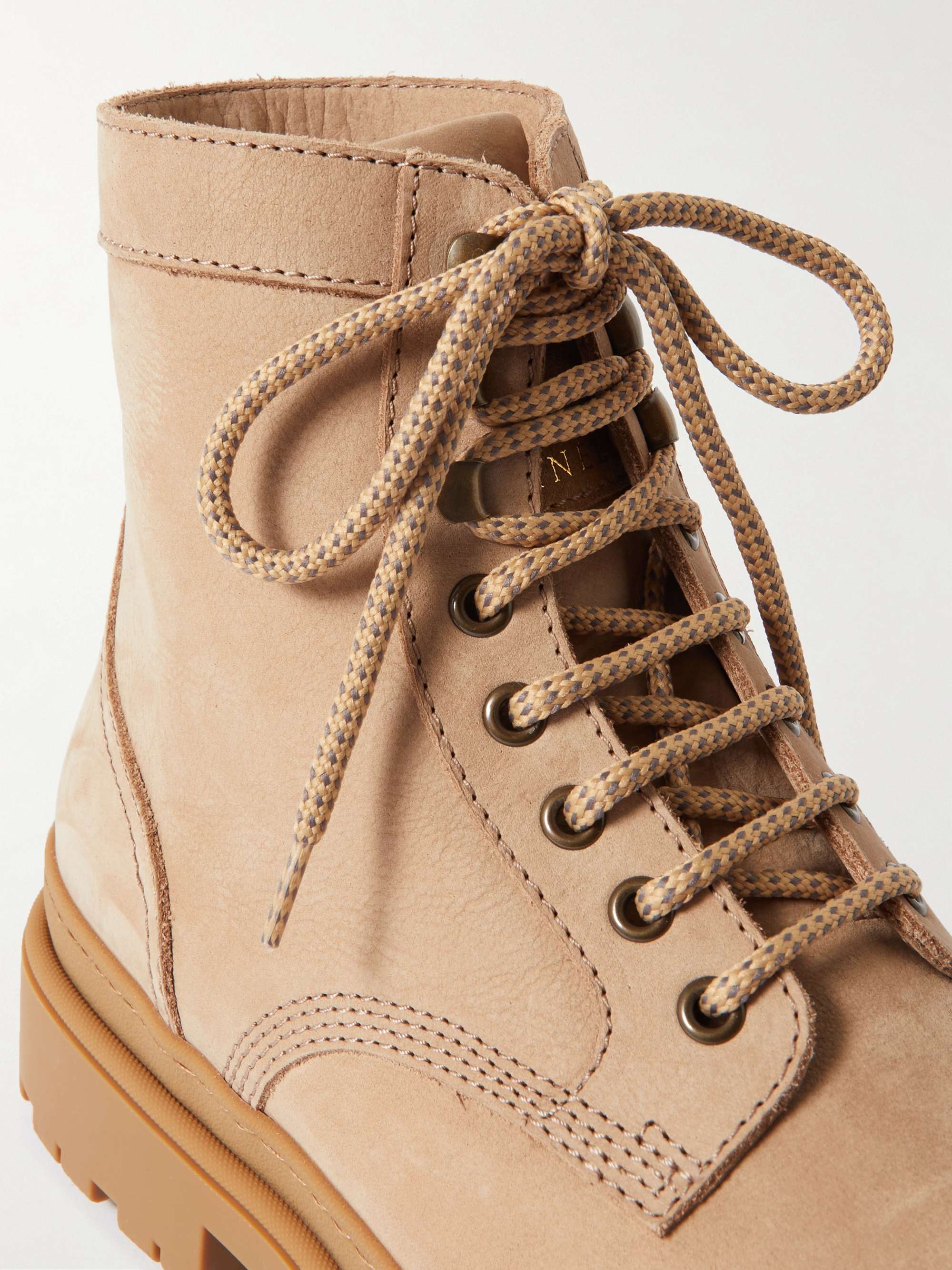 BRUNELLO CUCINELLI Shearling-Lined Suede Lace-Up Boots