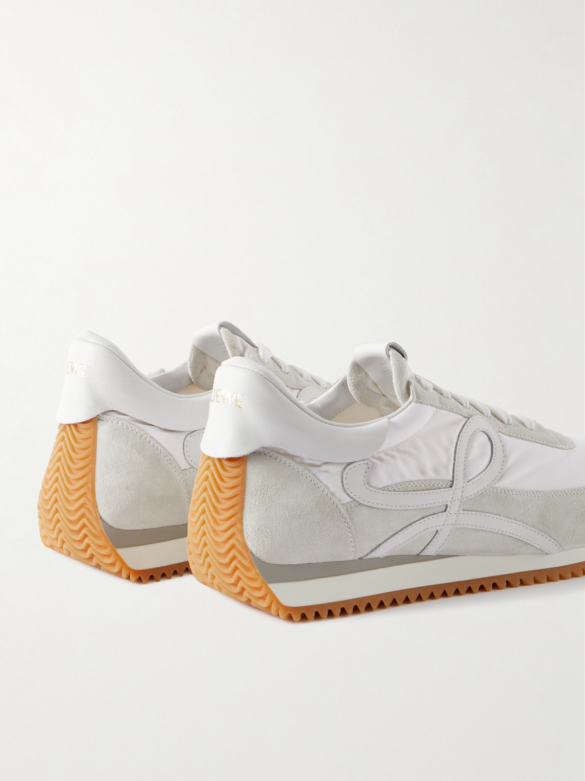 LOEWE FLOW RUNNER LEATHER-TRIMMED SUEDE AND NYLON SNEAKERS 