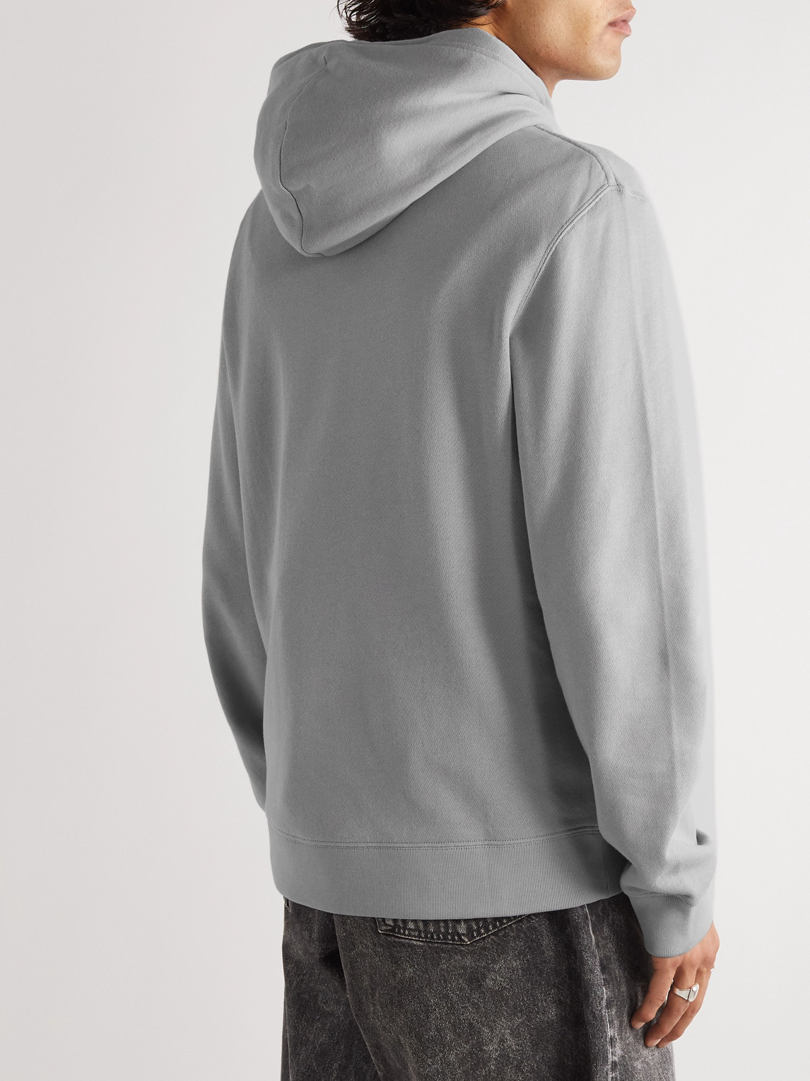 LOEWE LOGO-EMBROIDERED COTTON-JERSEY HOODIE 