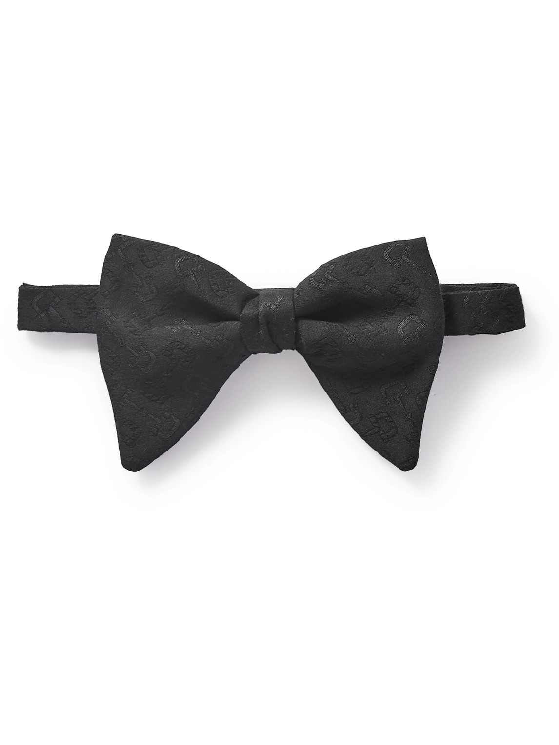 GUCCI PRE-TIED WOOL AND SILK-BLEND JACQUARD BOW TIE