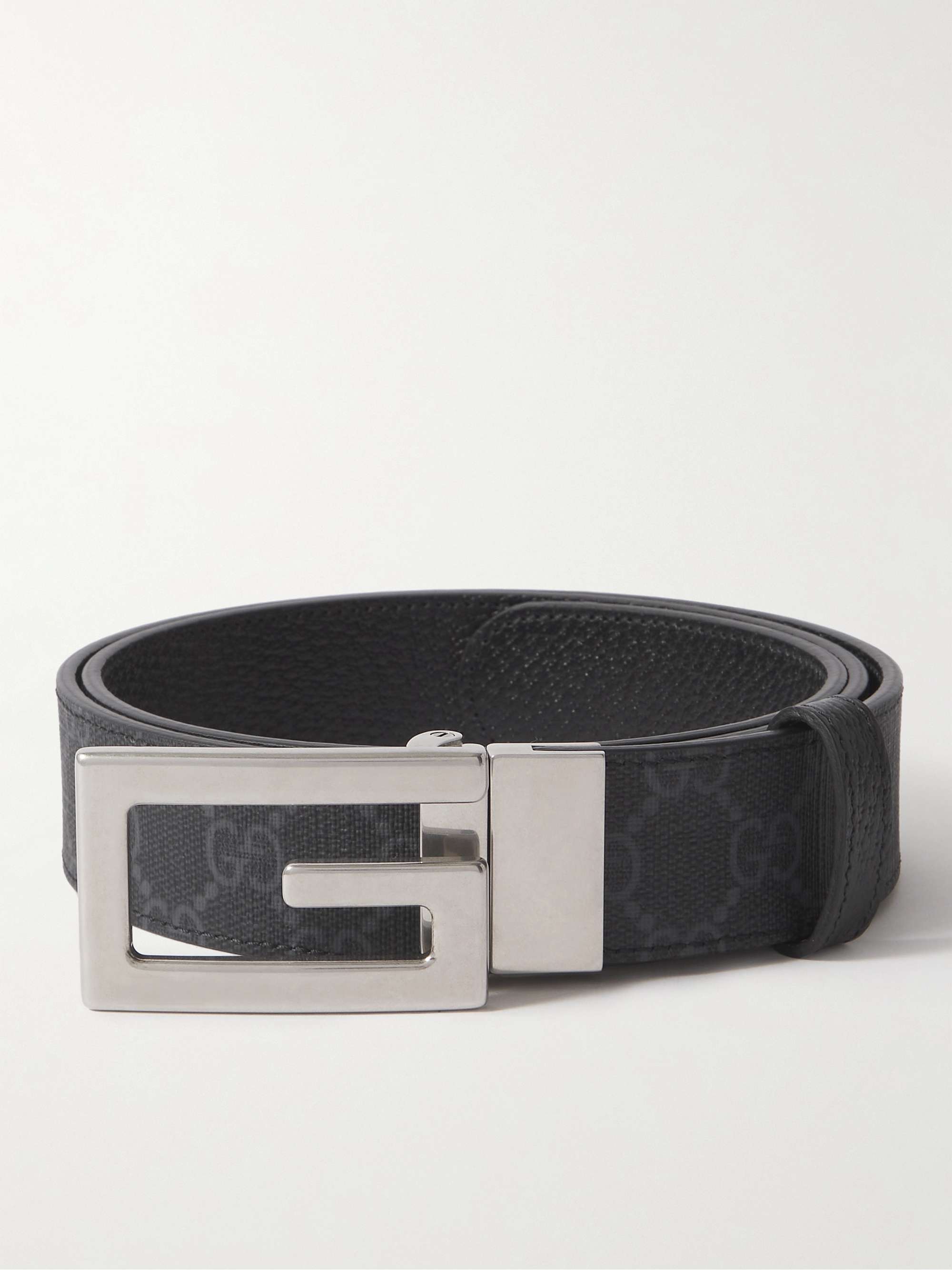 GUCCI 3.5cm Reversible Monogrammed Leather Belt