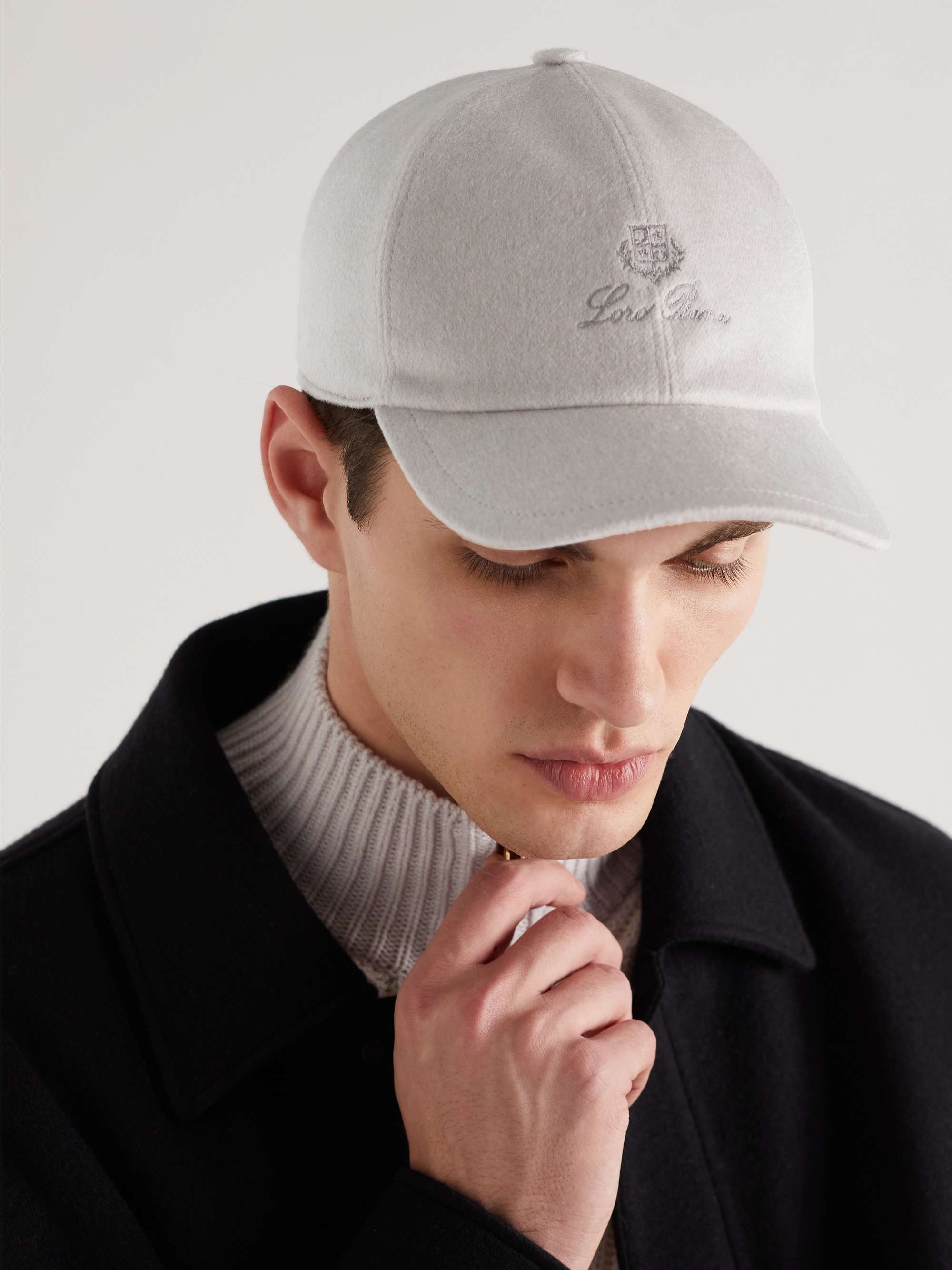 Light gray Logo-Embroidered Storm System® Cashmere Baseball Cap | LORO ...
