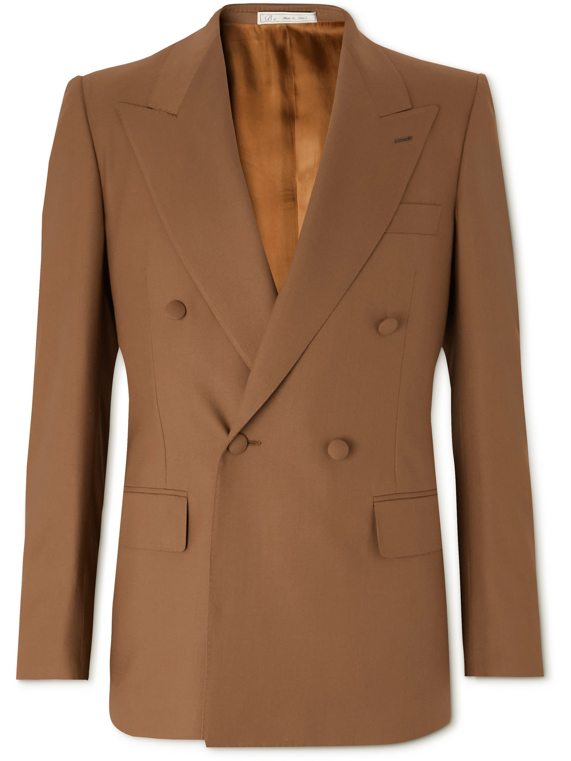Umit Benan B+ Jacques Marie Mage Double-breasted Wool-twill Suit Jacket In Brown
