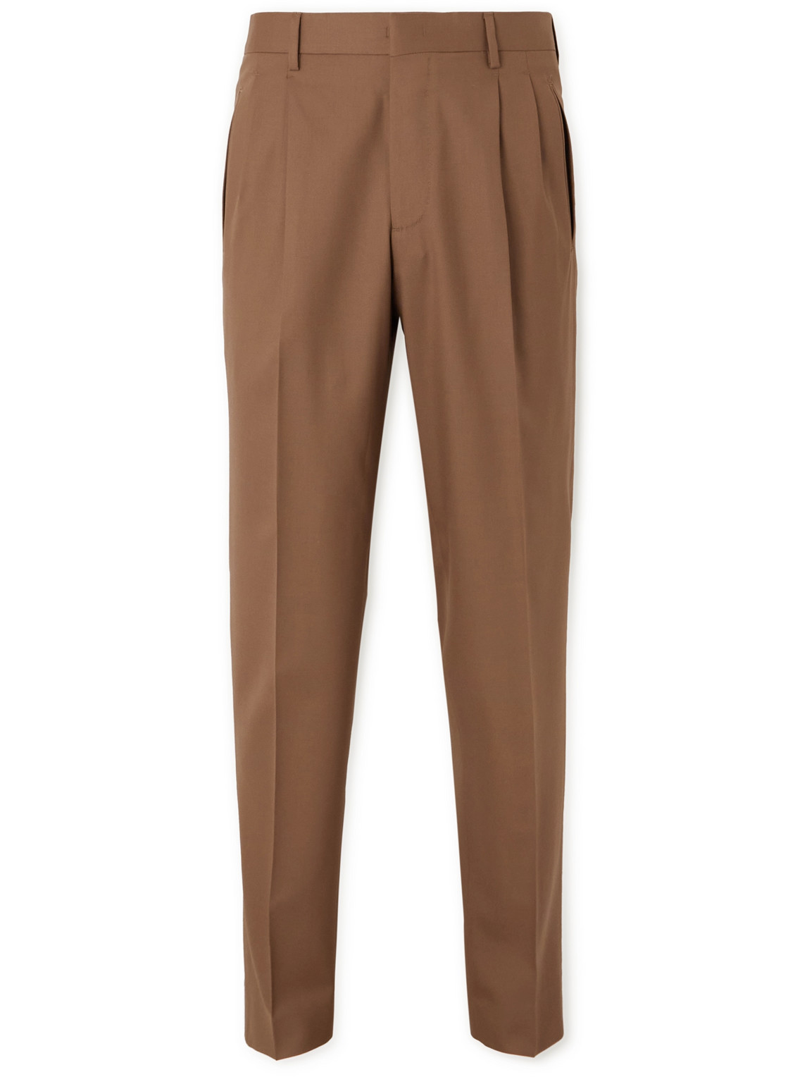Umit Benan B+ Jacques Marie Mage Straight-leg Pleated Wool Suit Trousers In Brown