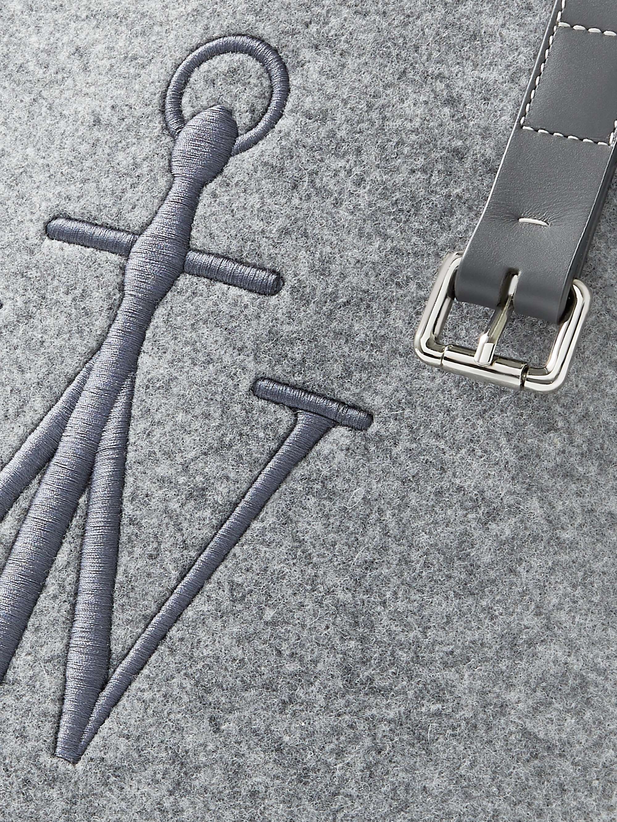 JW ANDERSON Logo-Embroidered Leather-Trimmed Felt Tote Bag