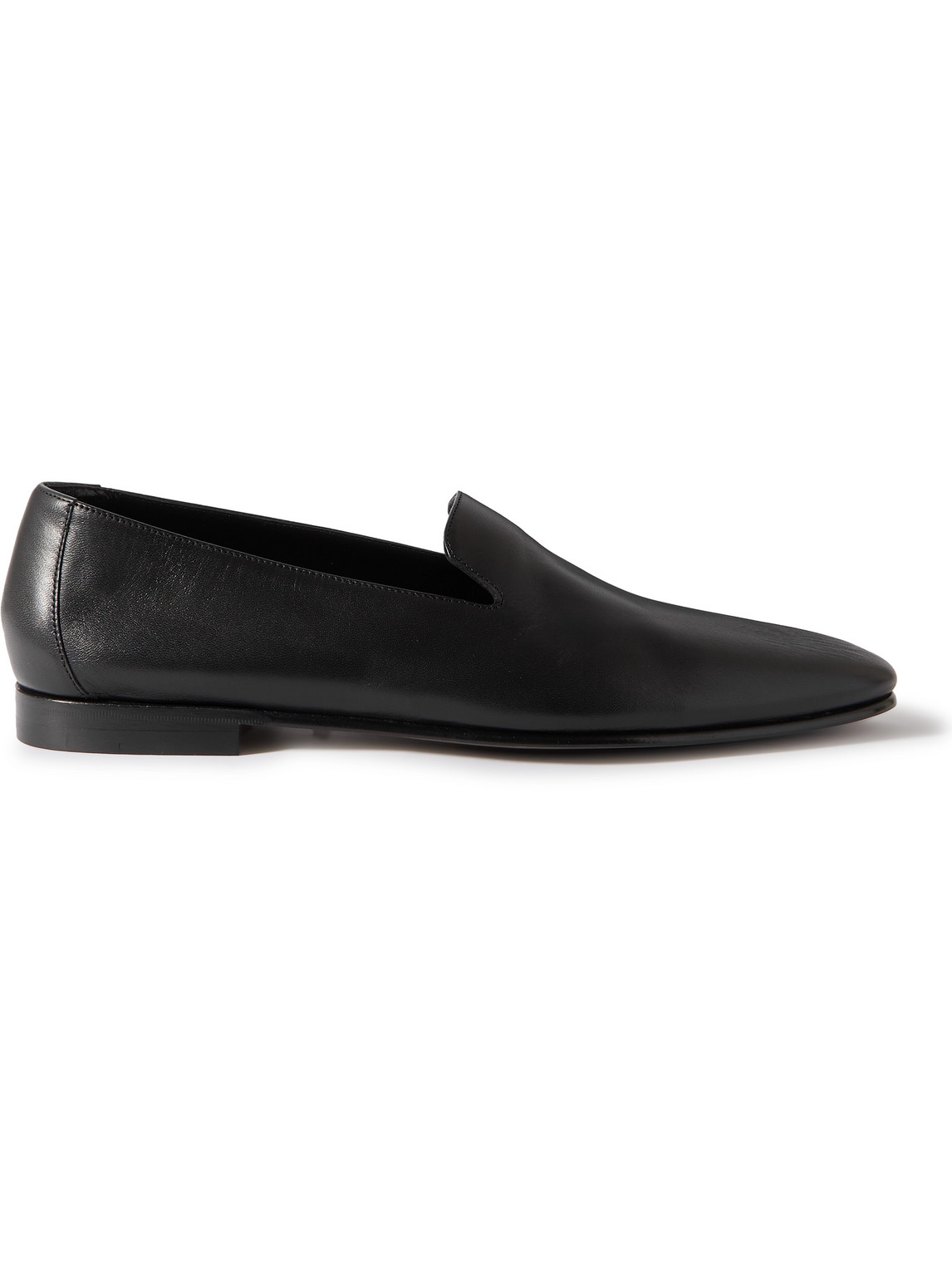 Manolo Blahnik Mario Leather Loafers In Black