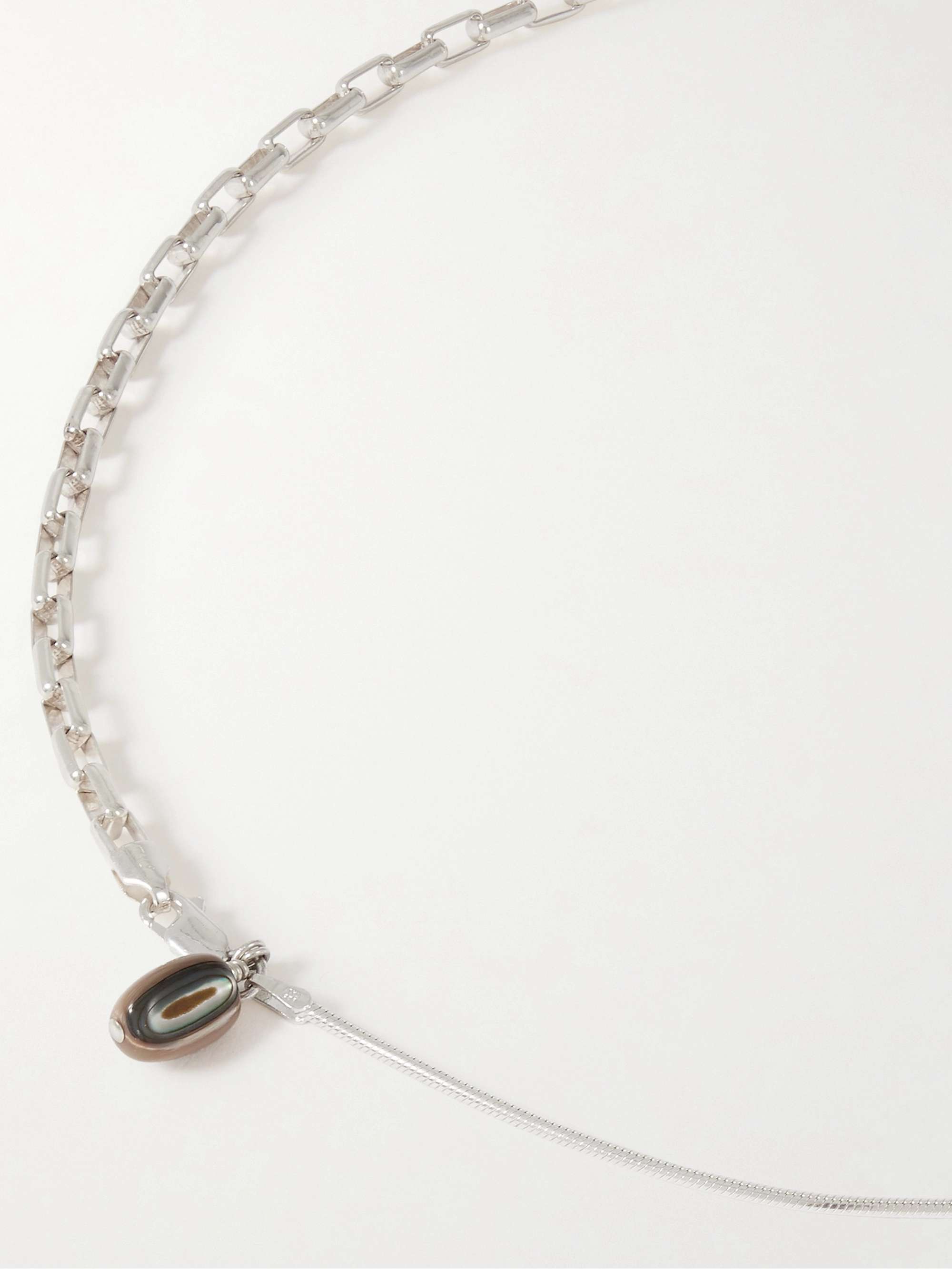 Silver High on Hope Sterling Silver and Shell Necklace | SANTANGELO ...