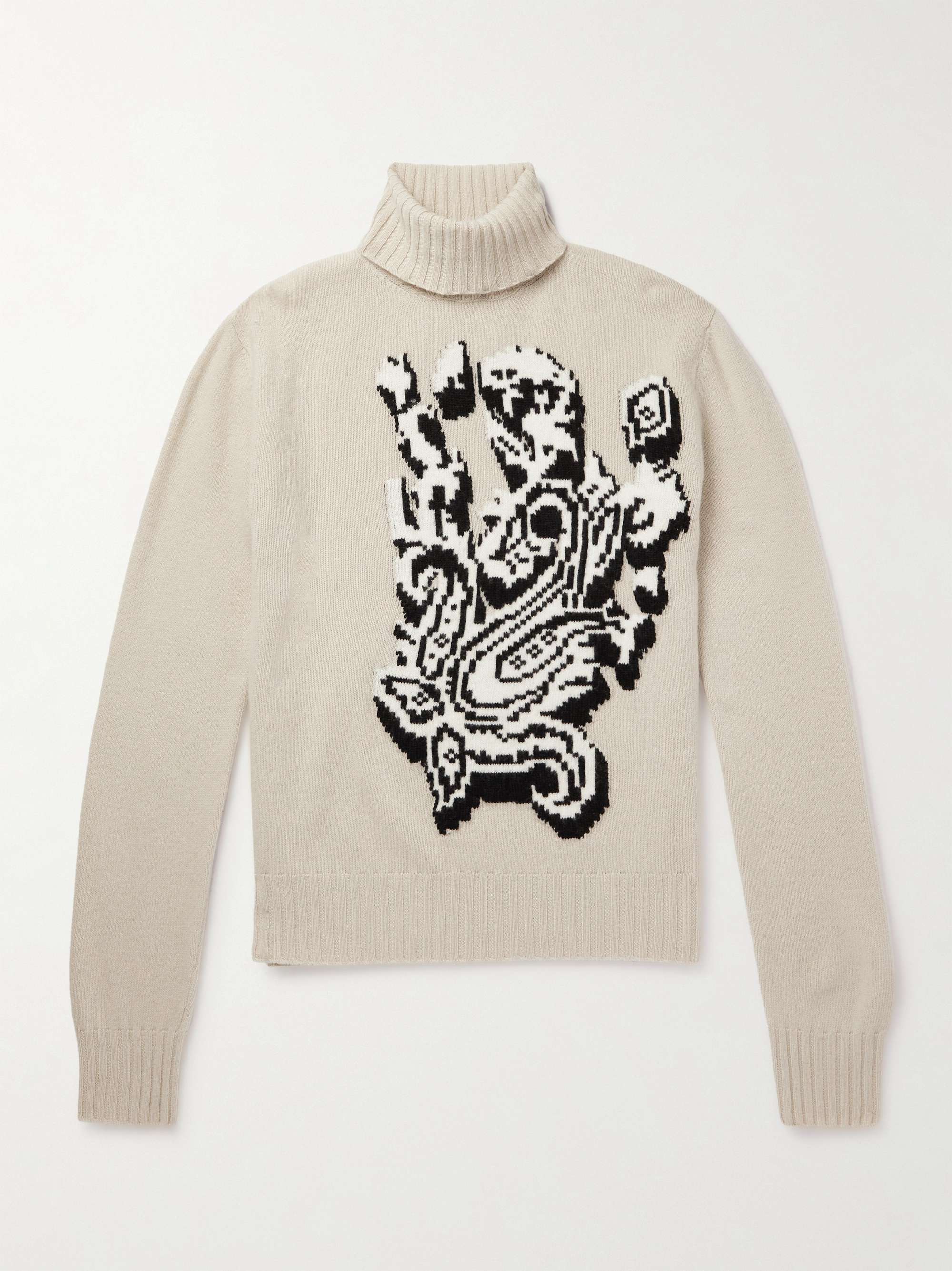 ETRO Intarsia-Knit Wool Rollneck Sweater
