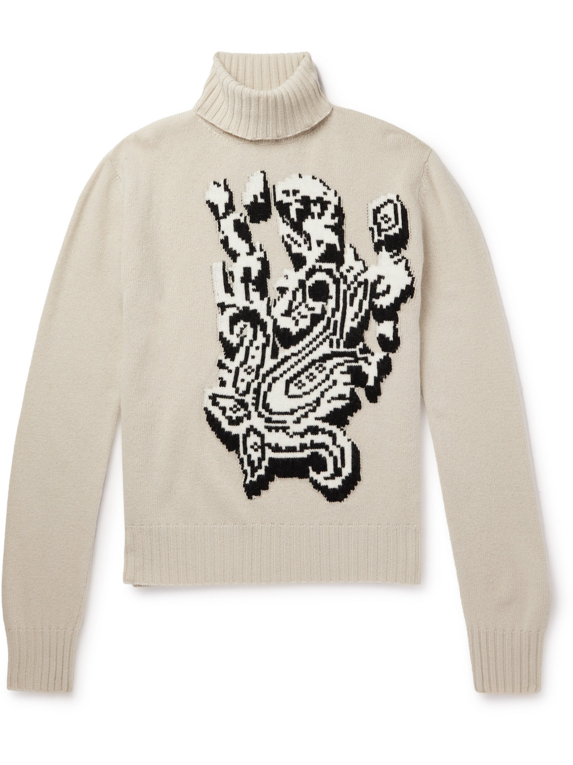 Etro Intarsia-Knit Wool Rollneck Sweater