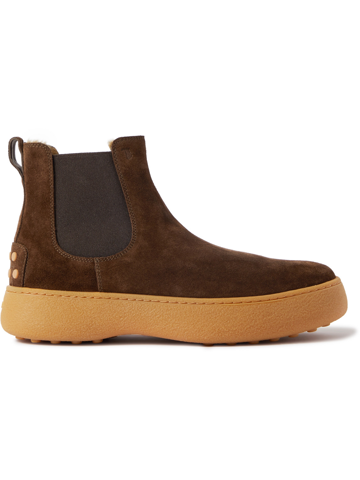 Tod's Shearling-Lined Suede Chelsea Boots