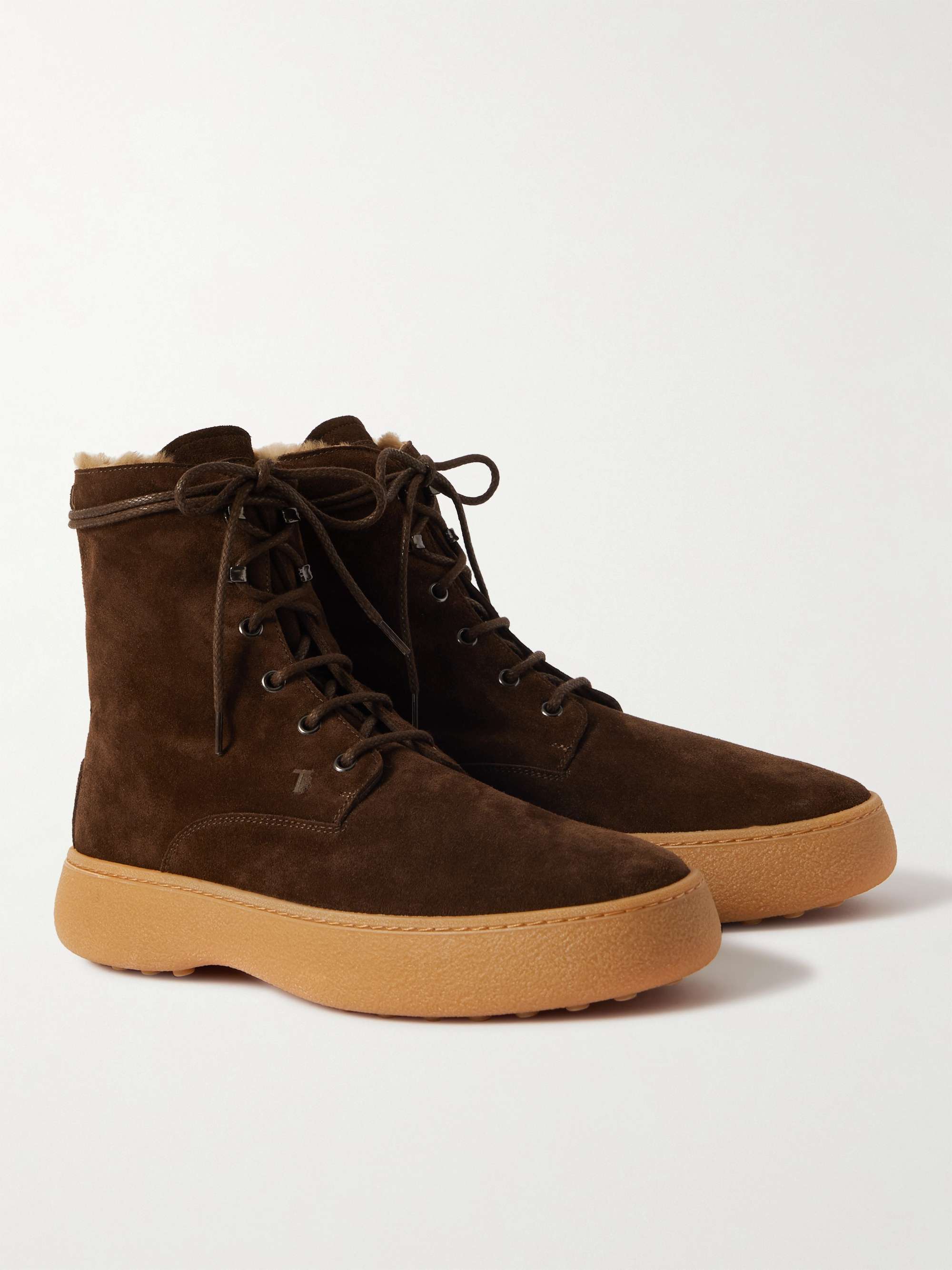 TOD'S Shearling-Lined Suede Boots