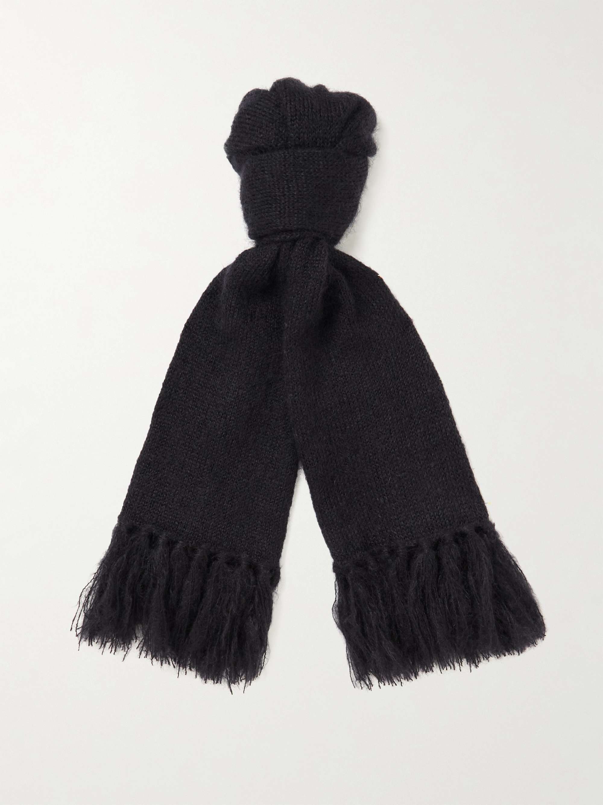 MASSIMO ALBA Fringed Mohair and Silk-Blend Scarf