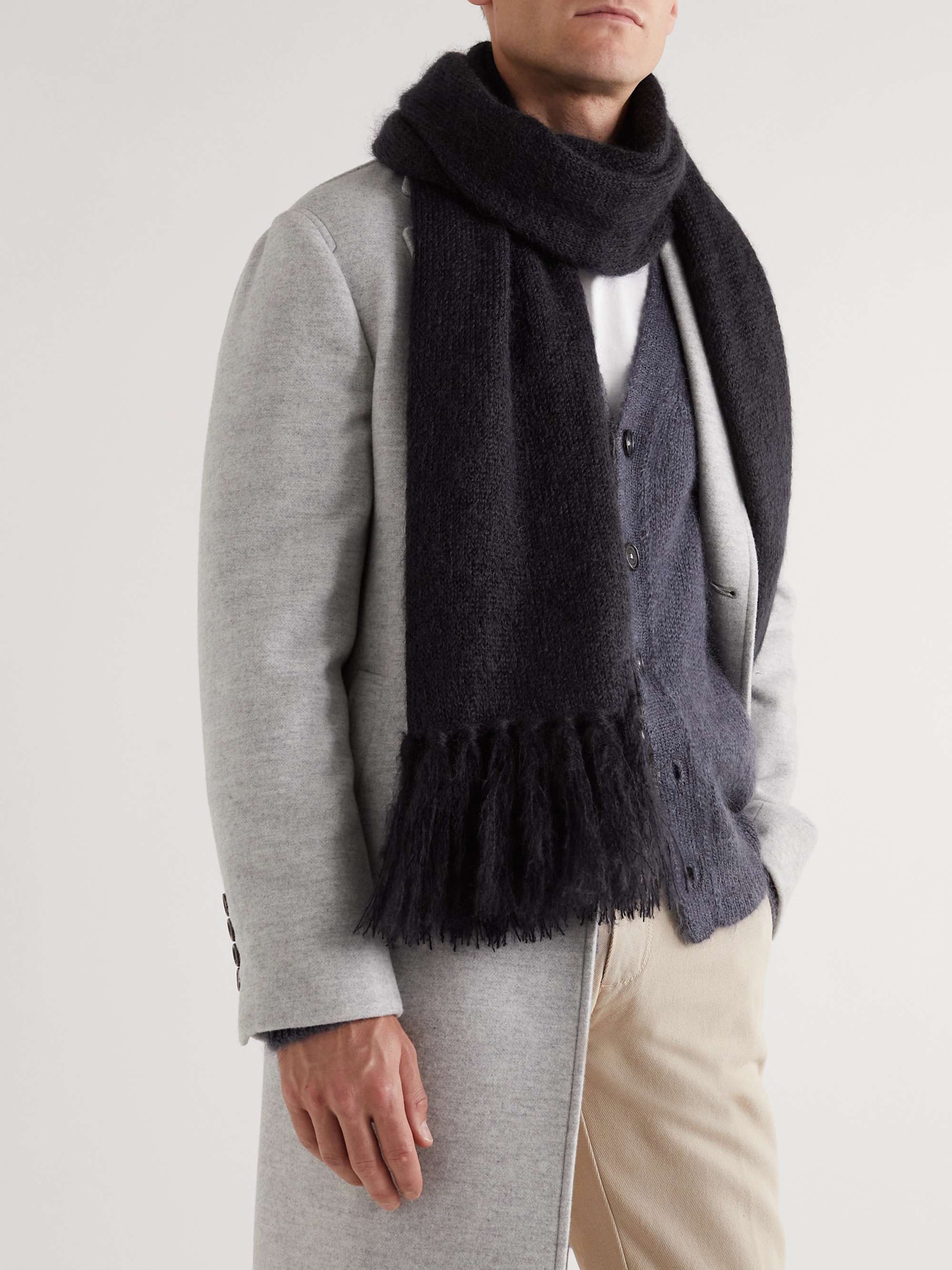 MASSIMO ALBA Fringed Mohair and Silk-Blend Scarf