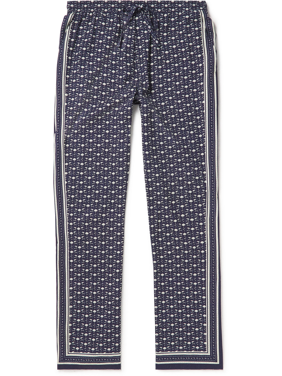 Orlebar Brown Alfred Bandana Wide-leg Floral-print Woven Trousers In Blue