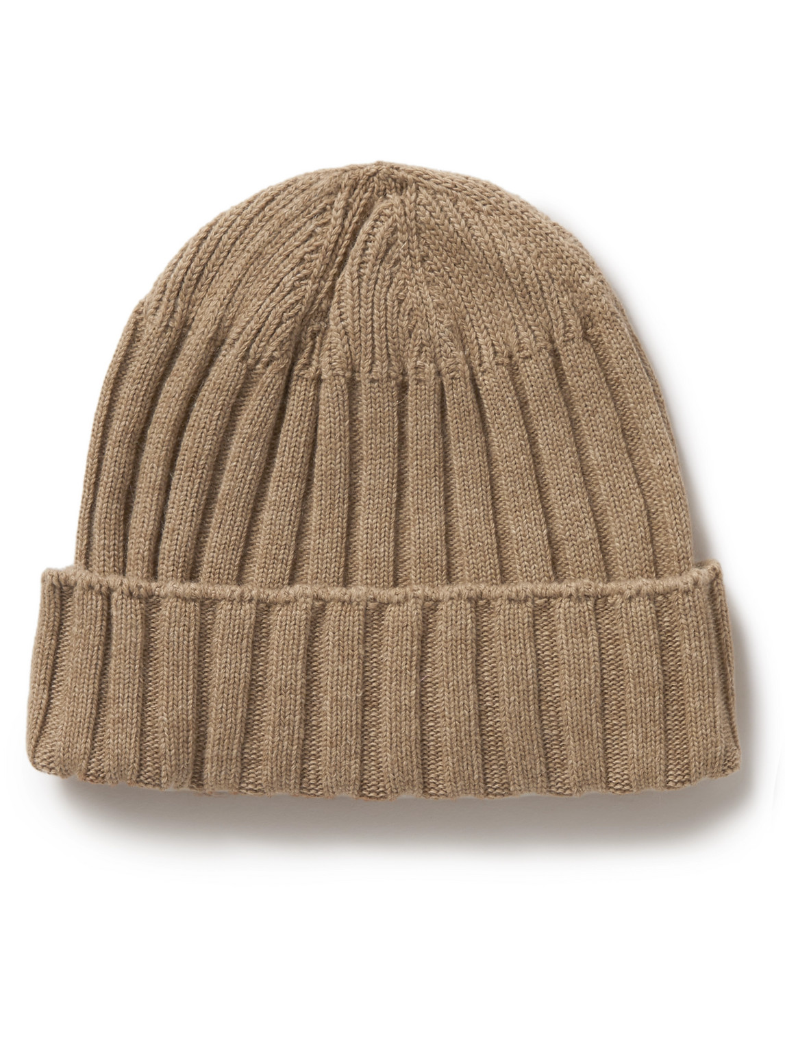 Anonymous Ism Ribbed Cashmere-blend Beanie In Neutrals