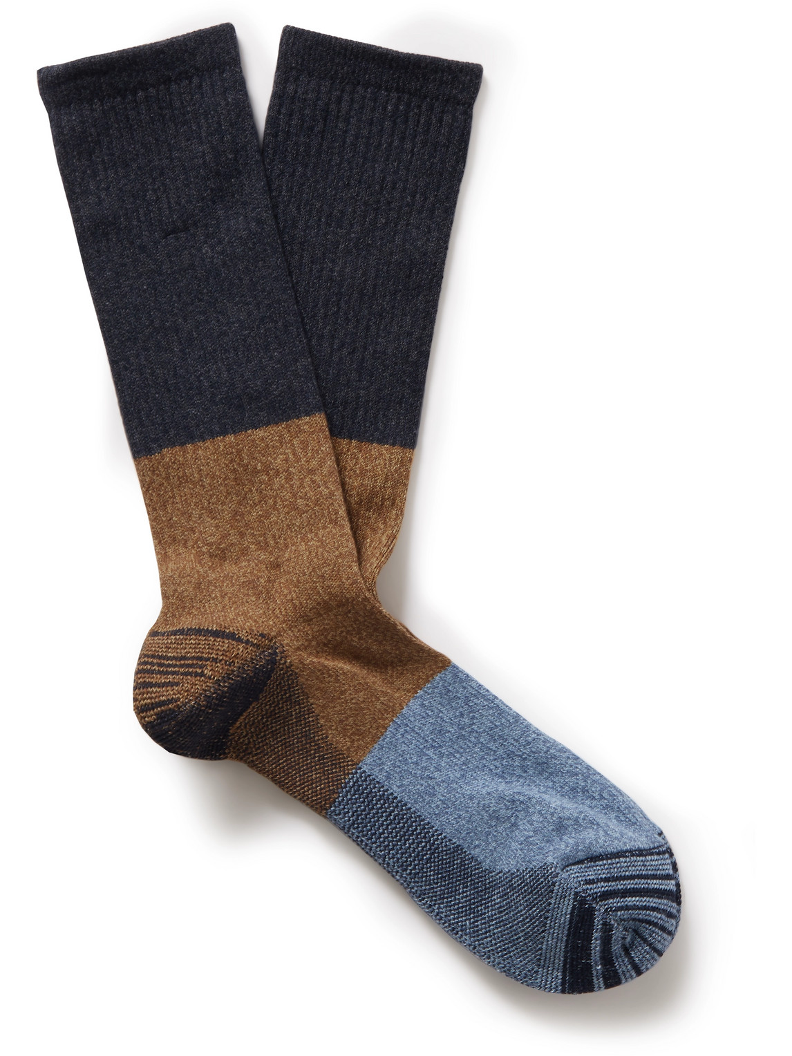 Anonymous Ism Colour-block Knitted Socks In Neutrals