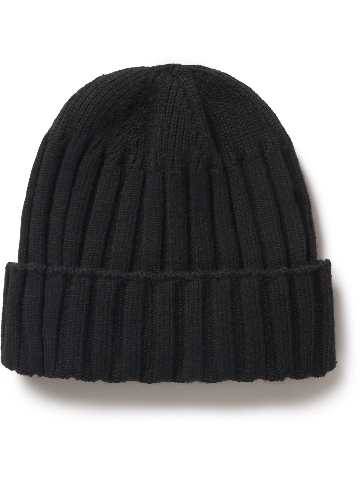 Anonymous Ism Ribbed Cashmere-blend Beanie In Black