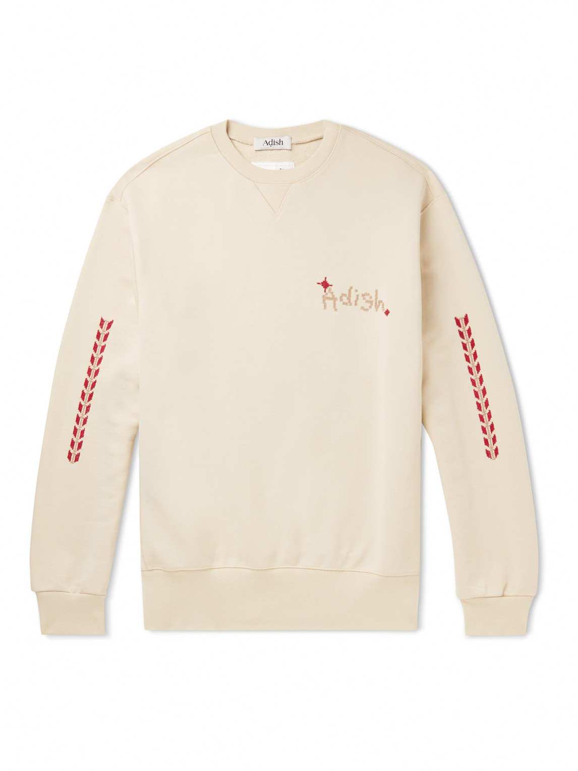 Adish Logo-embroidered Cotton-jersey Sweatshirt In Neutrals