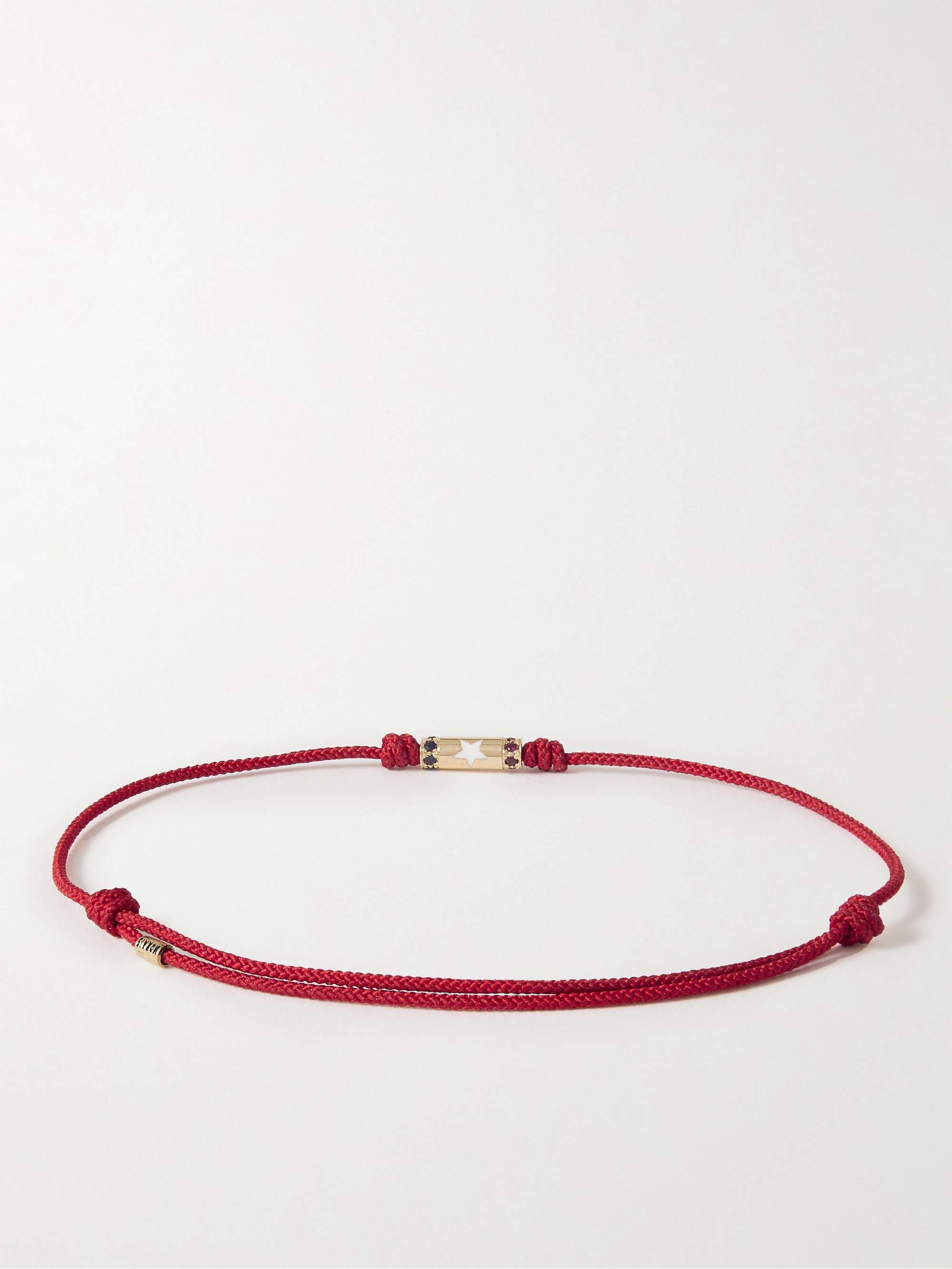 LUIS MORAIS Gold, Ruby and Cord Bracelet