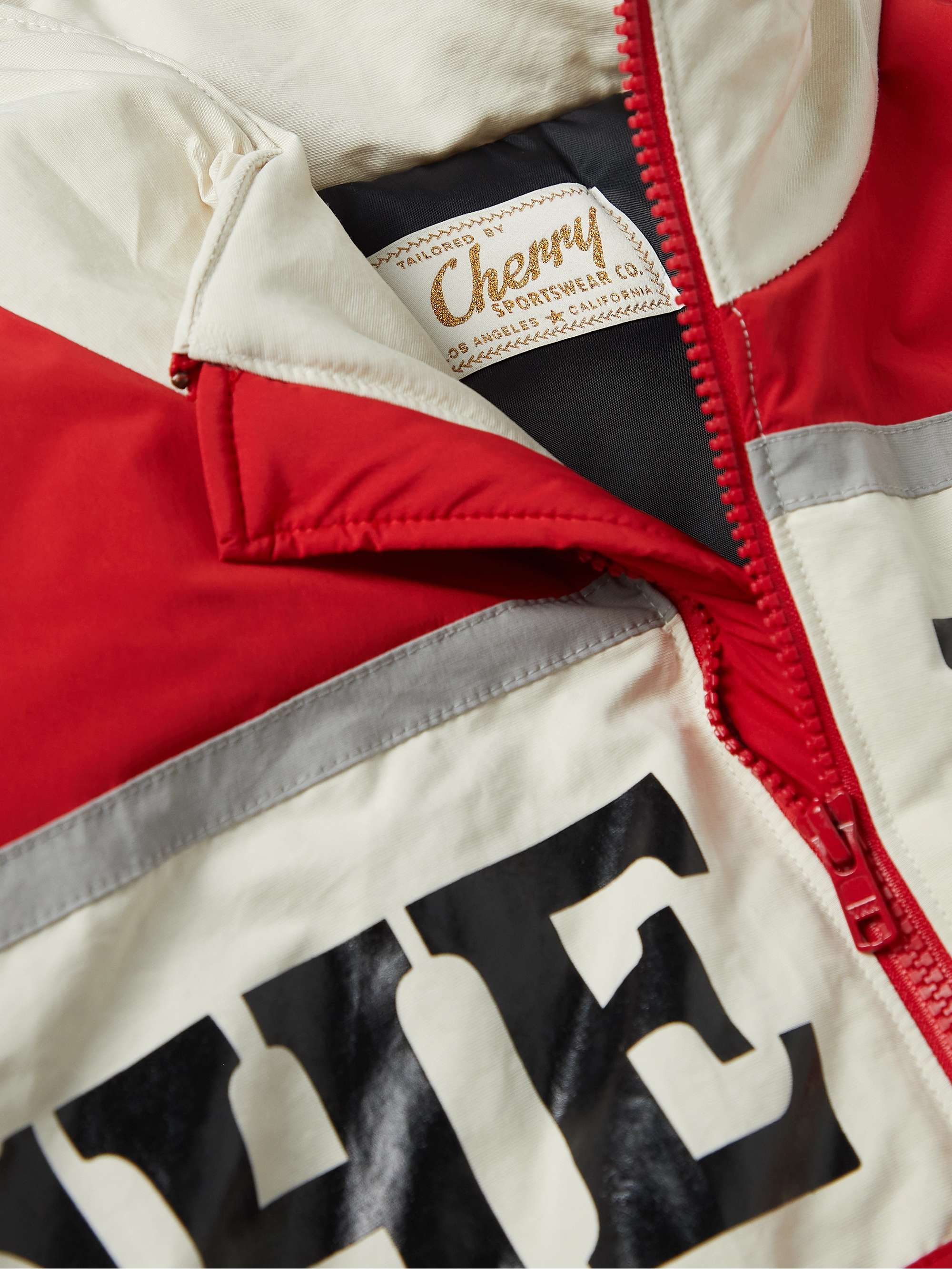 CHERRY LA Pit Crew Logo-Print Padded Shell Jacket