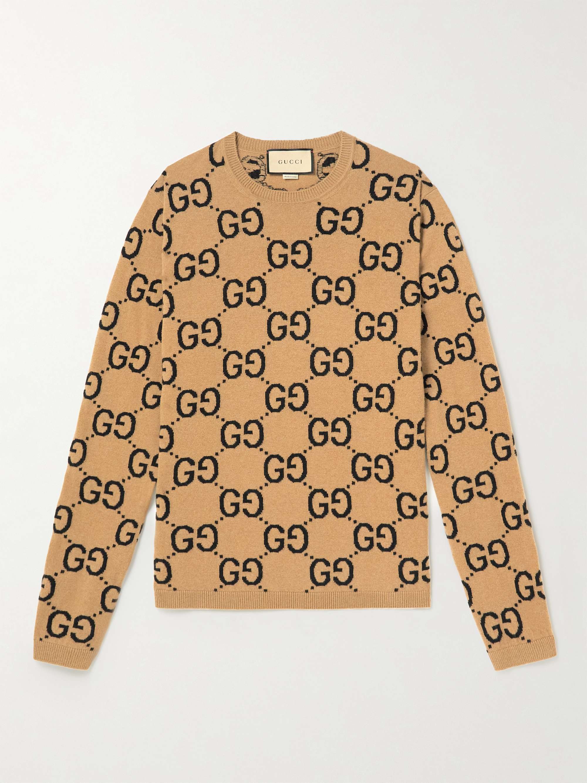 GUCCI Logo-Jacquard Wool Sweater