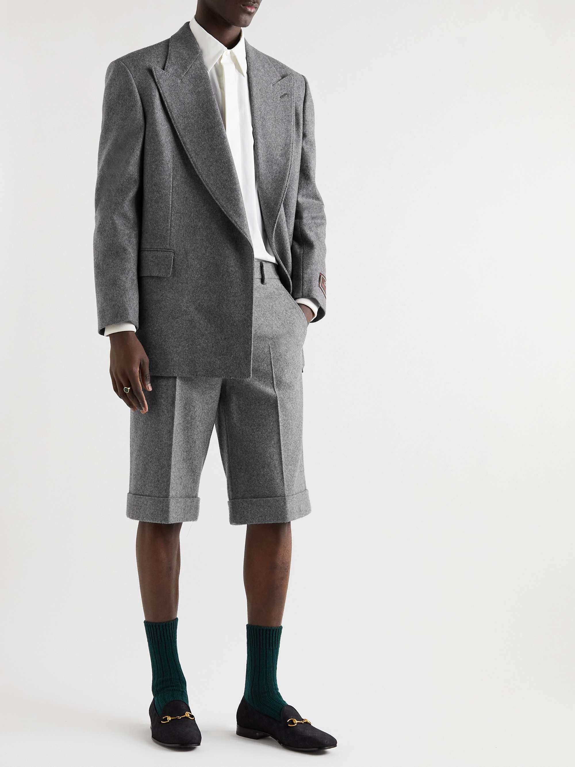 GUCCI Straight-Leg Wool-Blend Felt Suit Shorts
