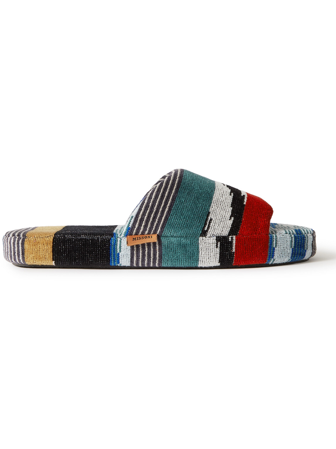 Missoni Clint Cotton-terry Jacquard Slippers In Blue