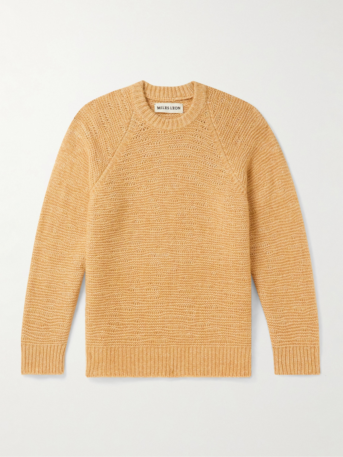 Miles Leon Cotton, Alpaca And Merino Wool-blend Sweater In Orange