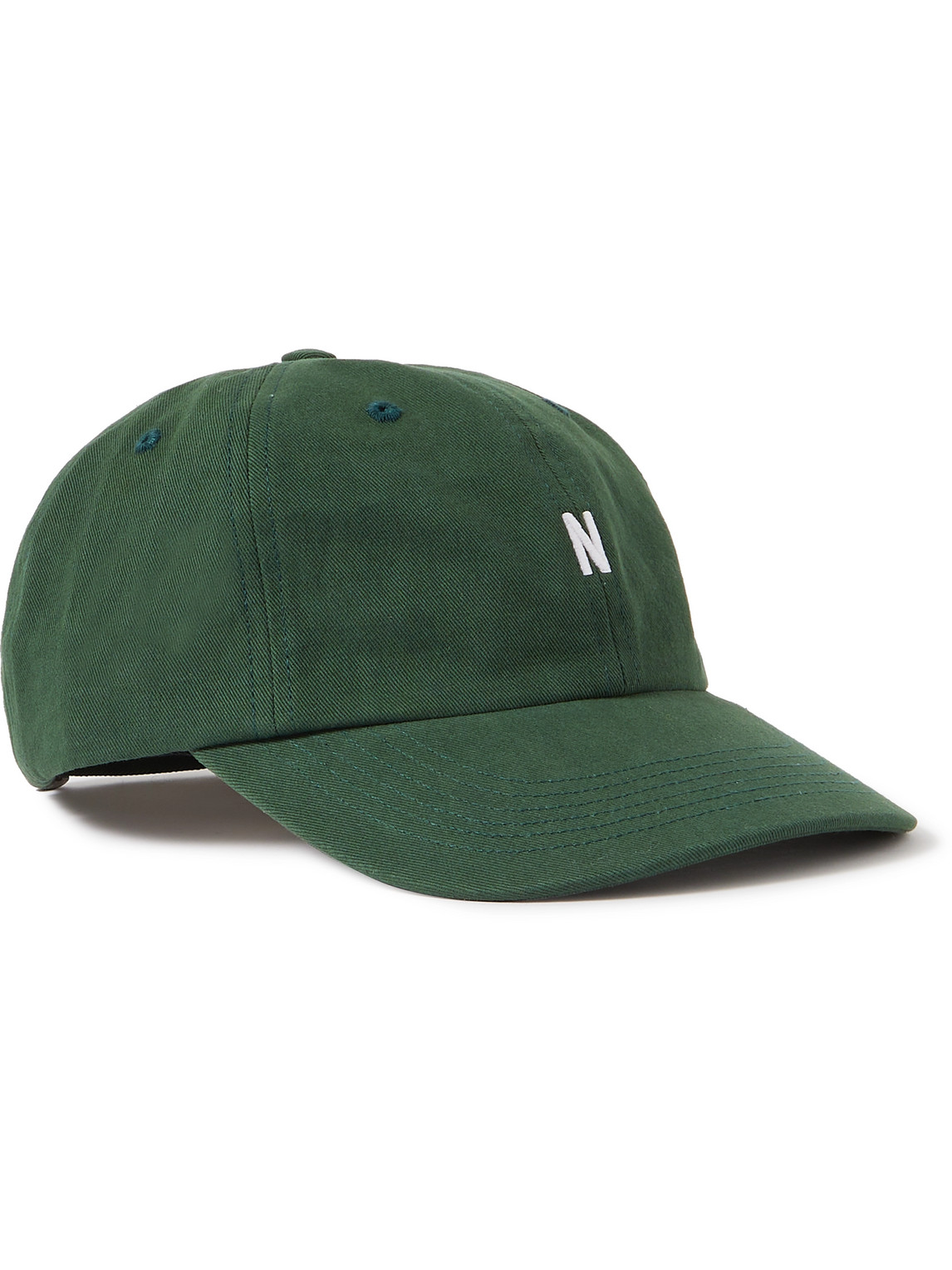 Norse Projects Logo-embroidered Cotton-twill Baseball Cap In Green