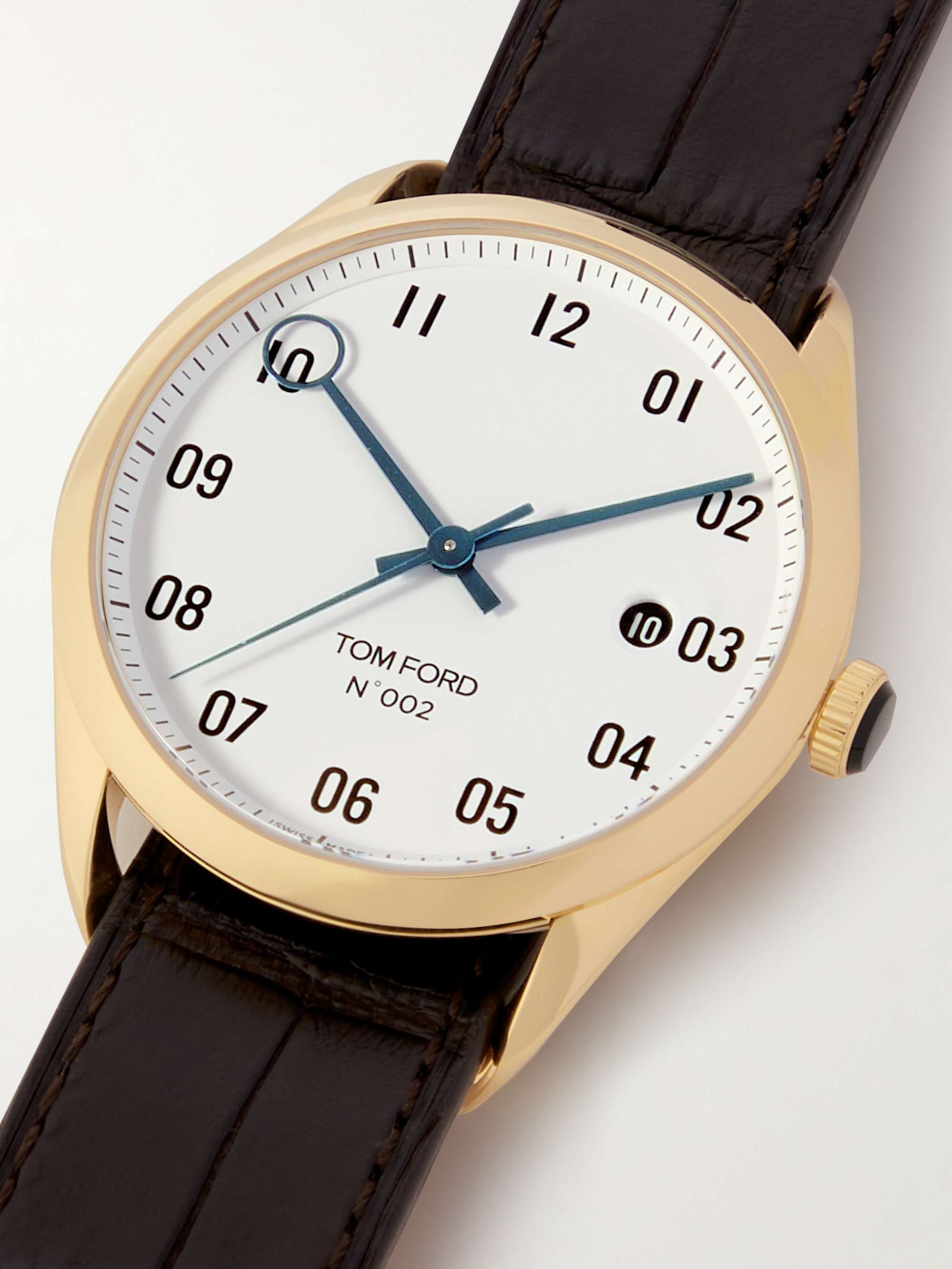 TOM FORD TIMEPIECES 002 Automatic 40mm 18-Karat Gold and Alligator Watch