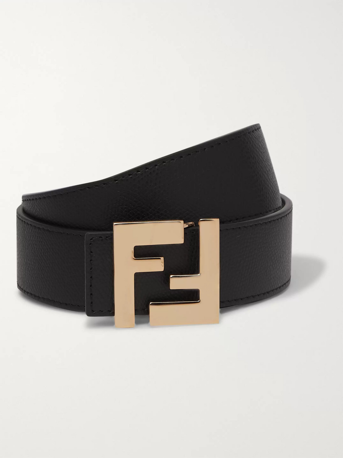 Fendi 3.5cm Black And Brown Reversible Leather Belt