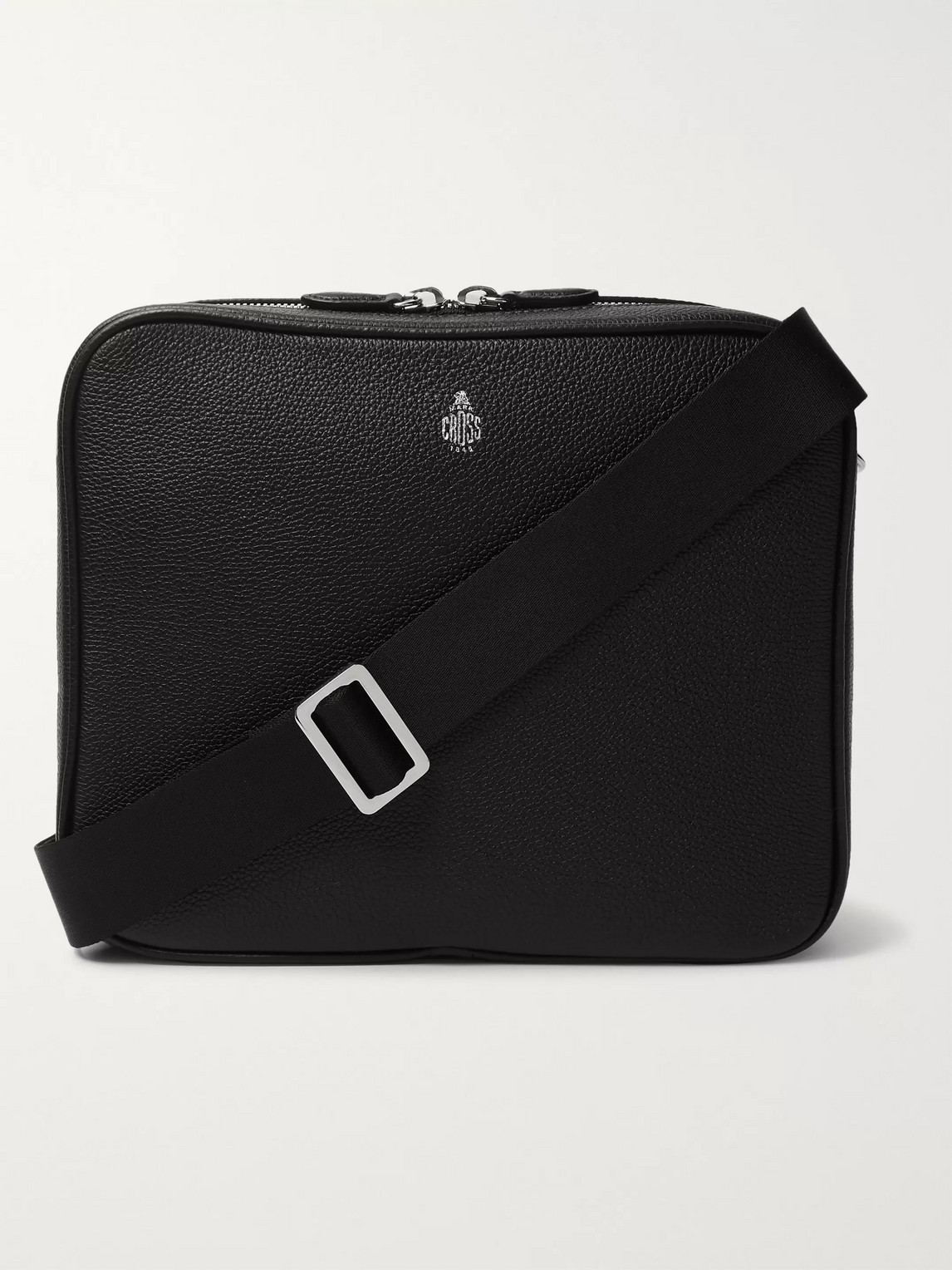 Mark Cross Baker Full-grain Leather Messenger Bag In Black