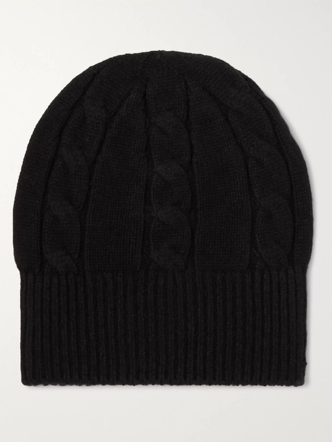Anderson & Sheppard Cable-knit Wool Beanie In Black