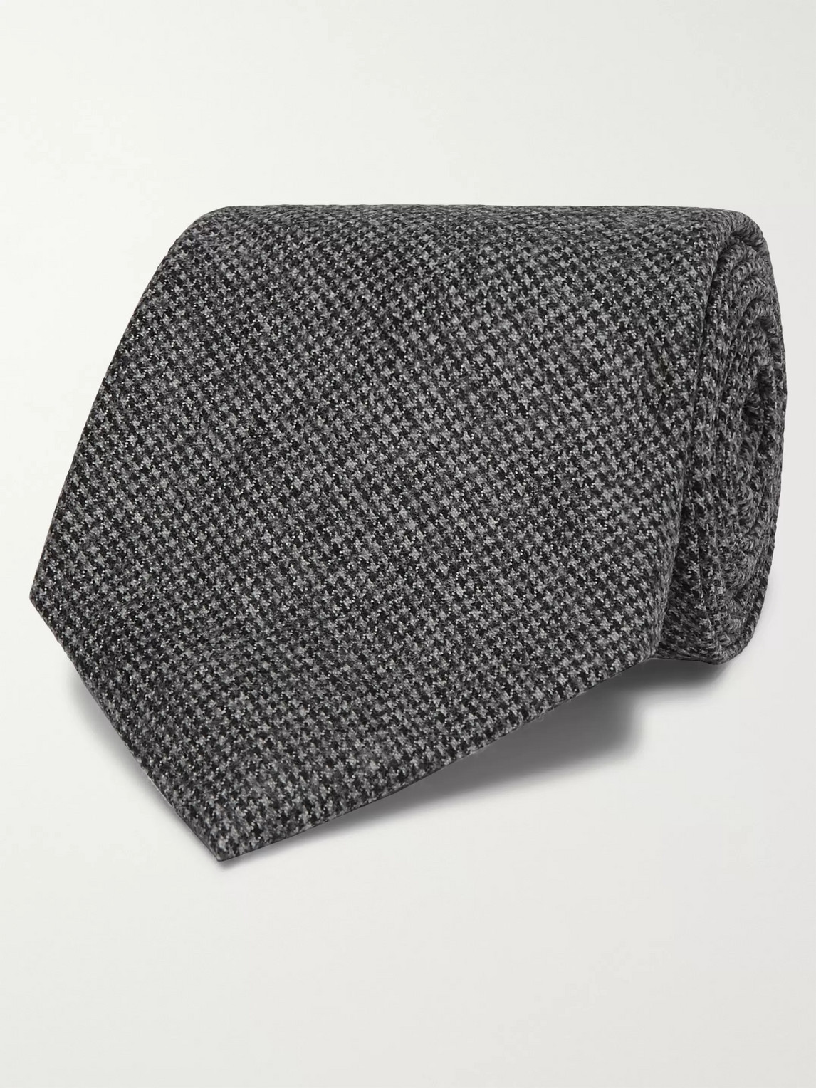 Anderson & Sheppard 9cm Puppytooth Wool Tie In Gray
