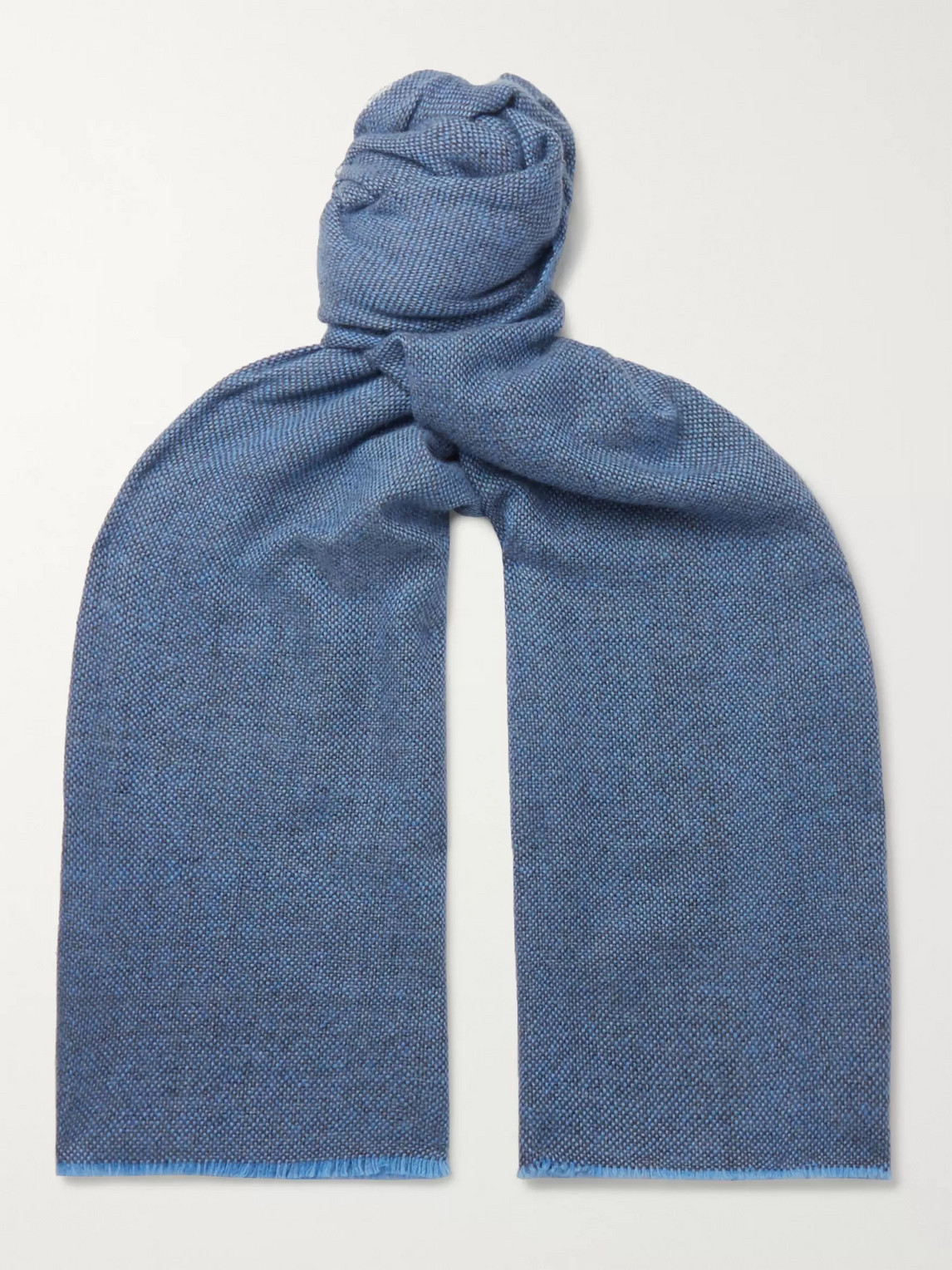 Anderson & Sheppard Fringed Cashmere Scarf In Gray