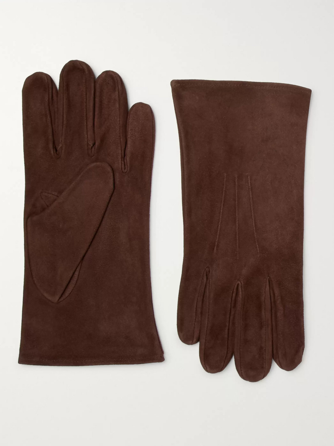 Anderson & Sheppard Suede Gloves In Brown