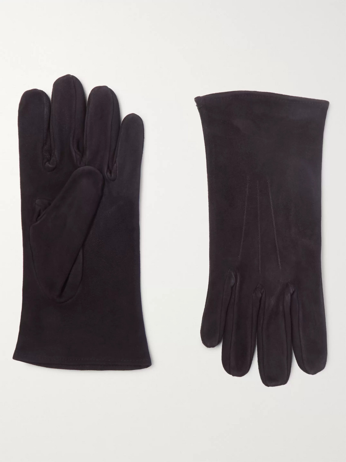 Anderson & Sheppard Suede Gloves In Blue