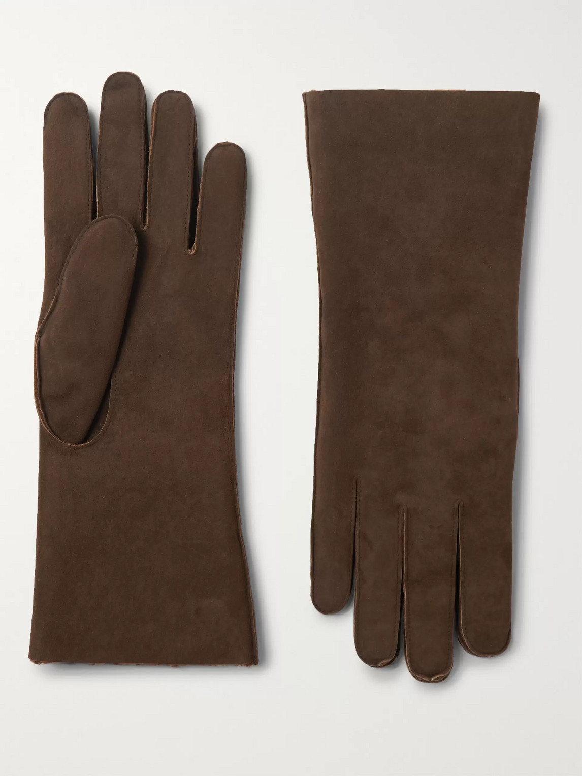 Anderson & Sheppard Shearling Gloves In Brown