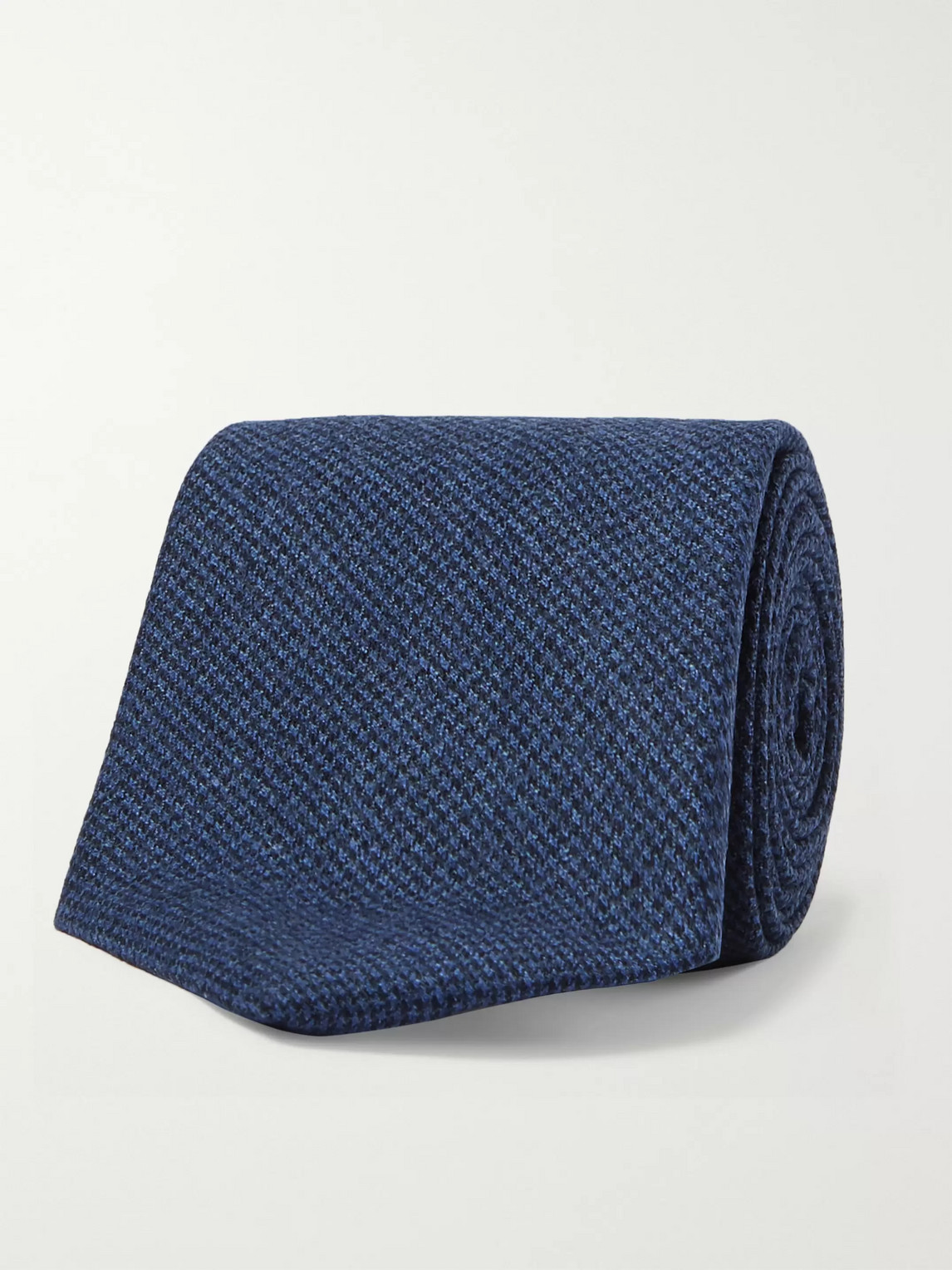 Anderson & Sheppard 9cm Puppytooth Wool Tie In Blue