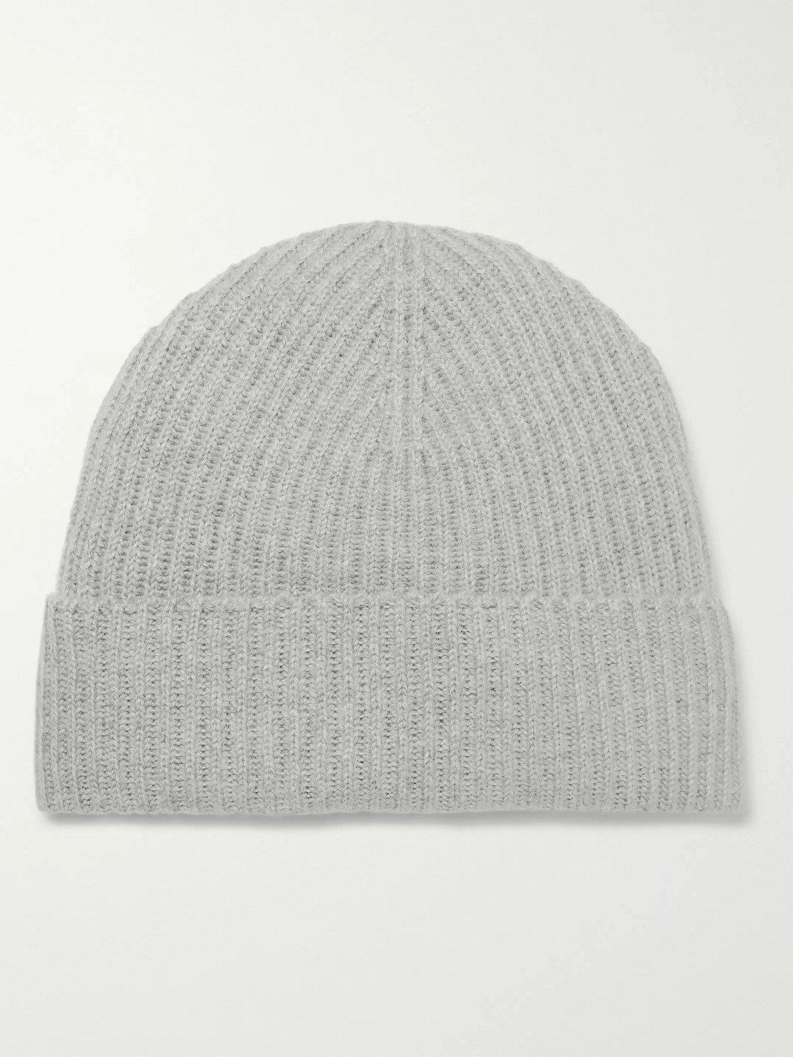 Johnstons Of Elgin Ribbed Mélange Cashmere Beanie In Silver